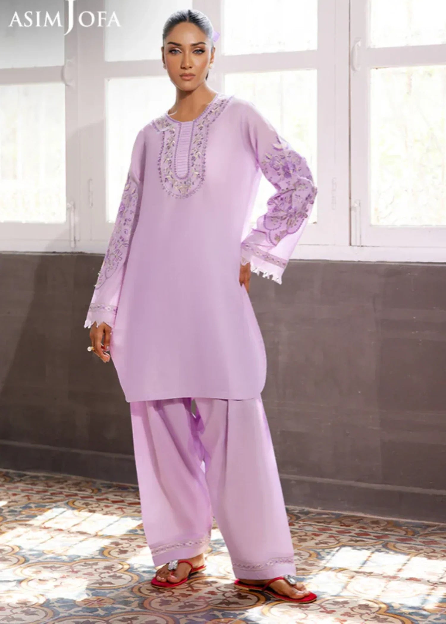 Asim Jofa AJPB 187 EMBROIDERED CAMBRIC STITCHED Women 2pcs