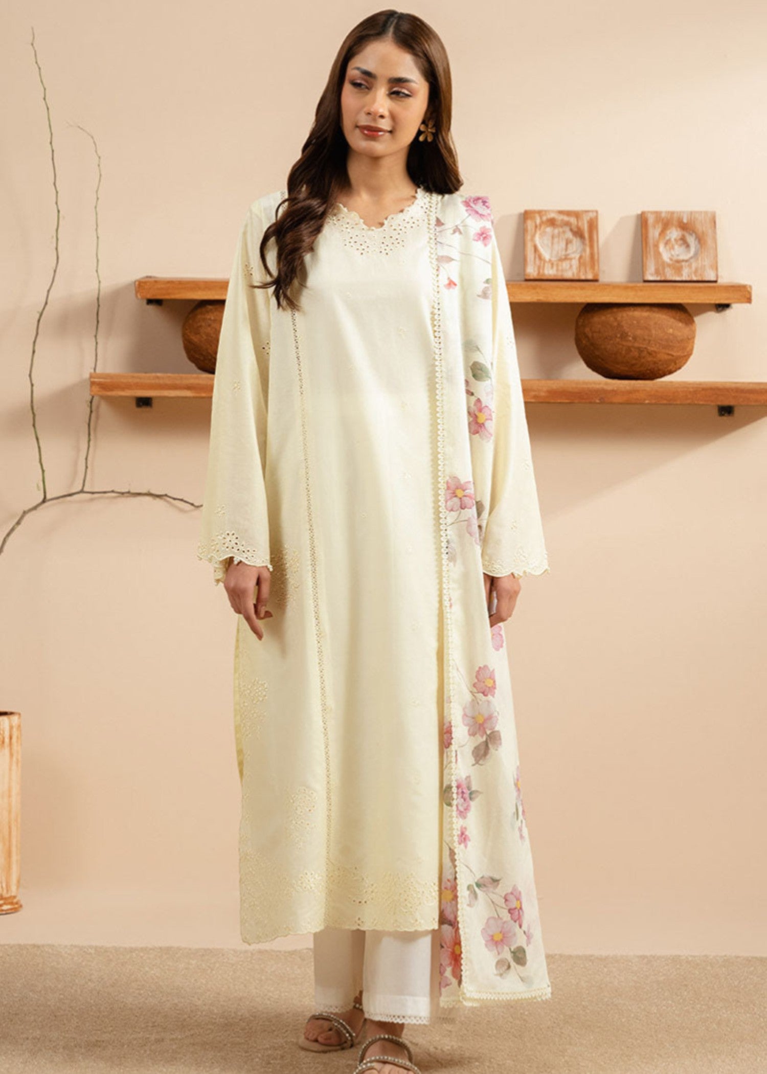 Cross Stitch PALE YELLOW 0125RTWEMBLWN0104 Women 2pcs