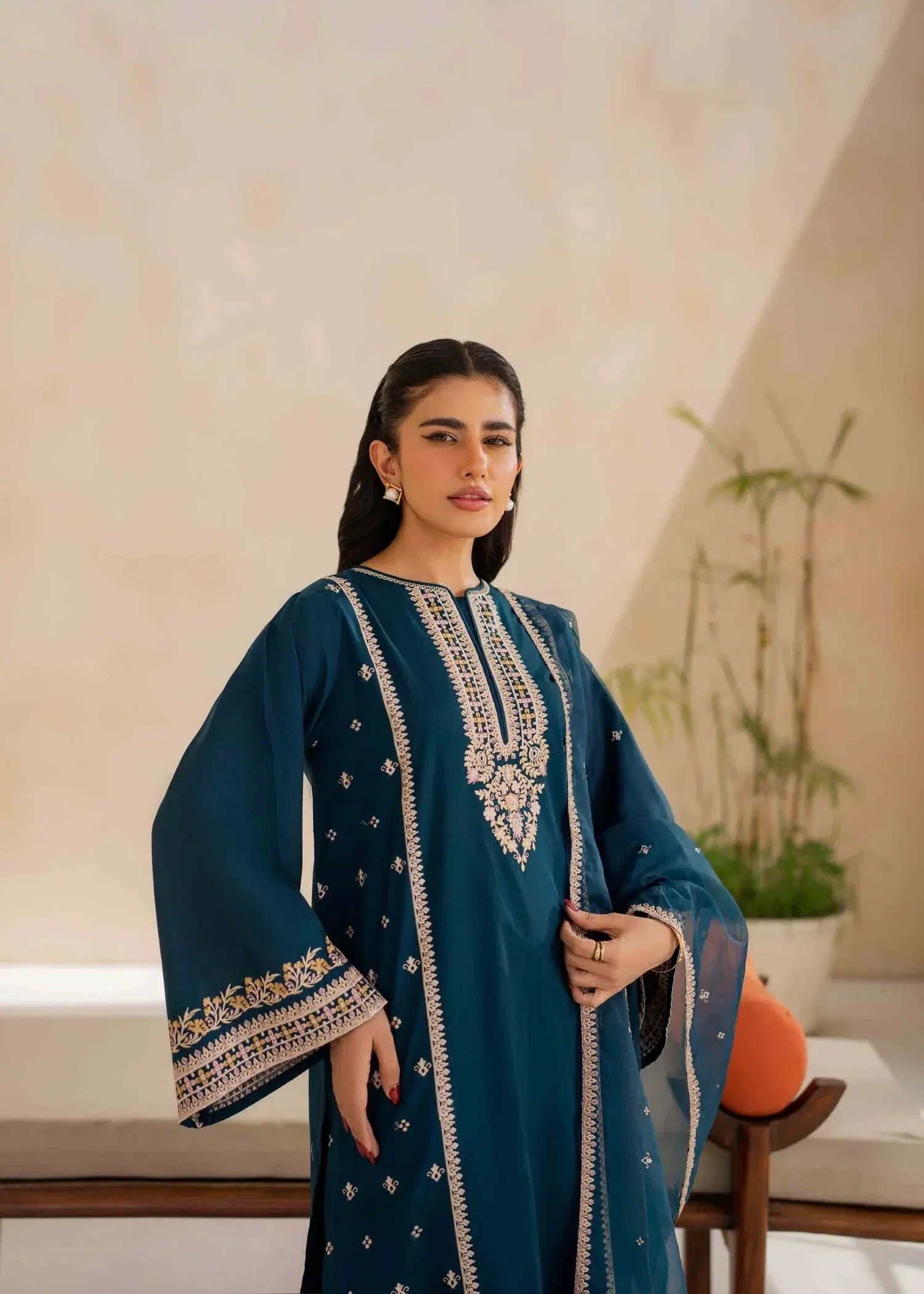 Ayesha Asif TEAL SERENITY SUIT Women 3pcs