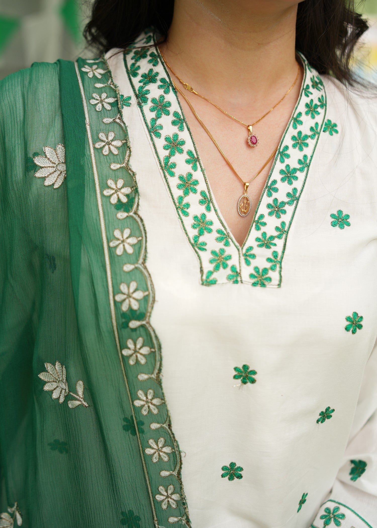 Noor Asiya Farshi Shalwar Pakistani Ethnic Lawn Dress Women 3pcs