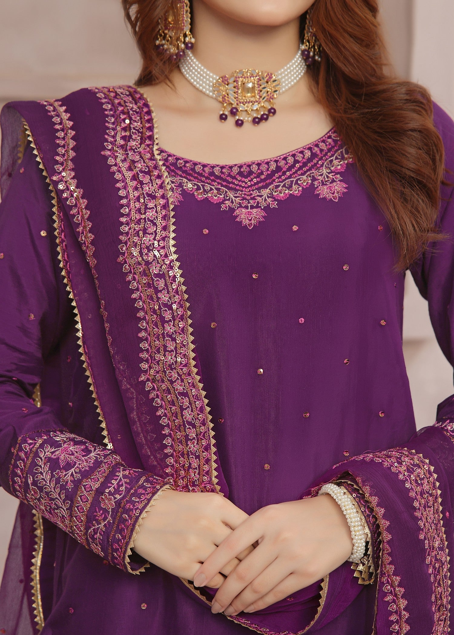 Luxeurs Jahan Aara Raw Silk Formal Stitched Dress Women 3pcs