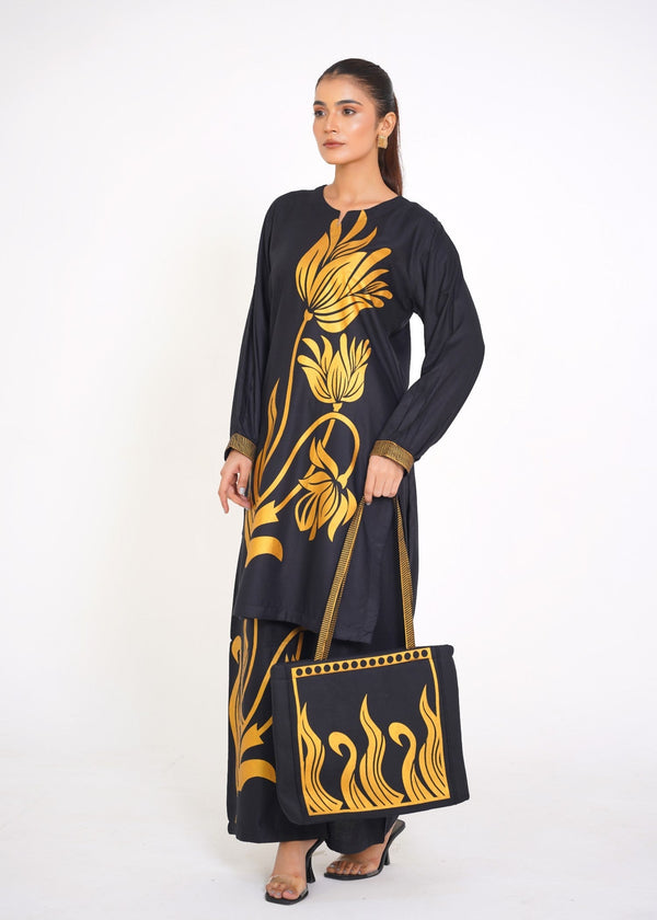 Preetpret Petal Bag Black Women 3pcs