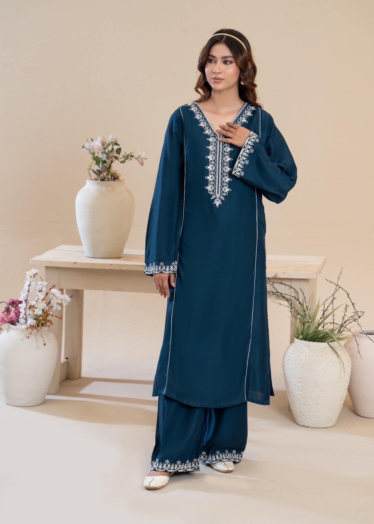 Sajfi Closet Feroza Embroidered Stitched Suit for Women Women 2pcs