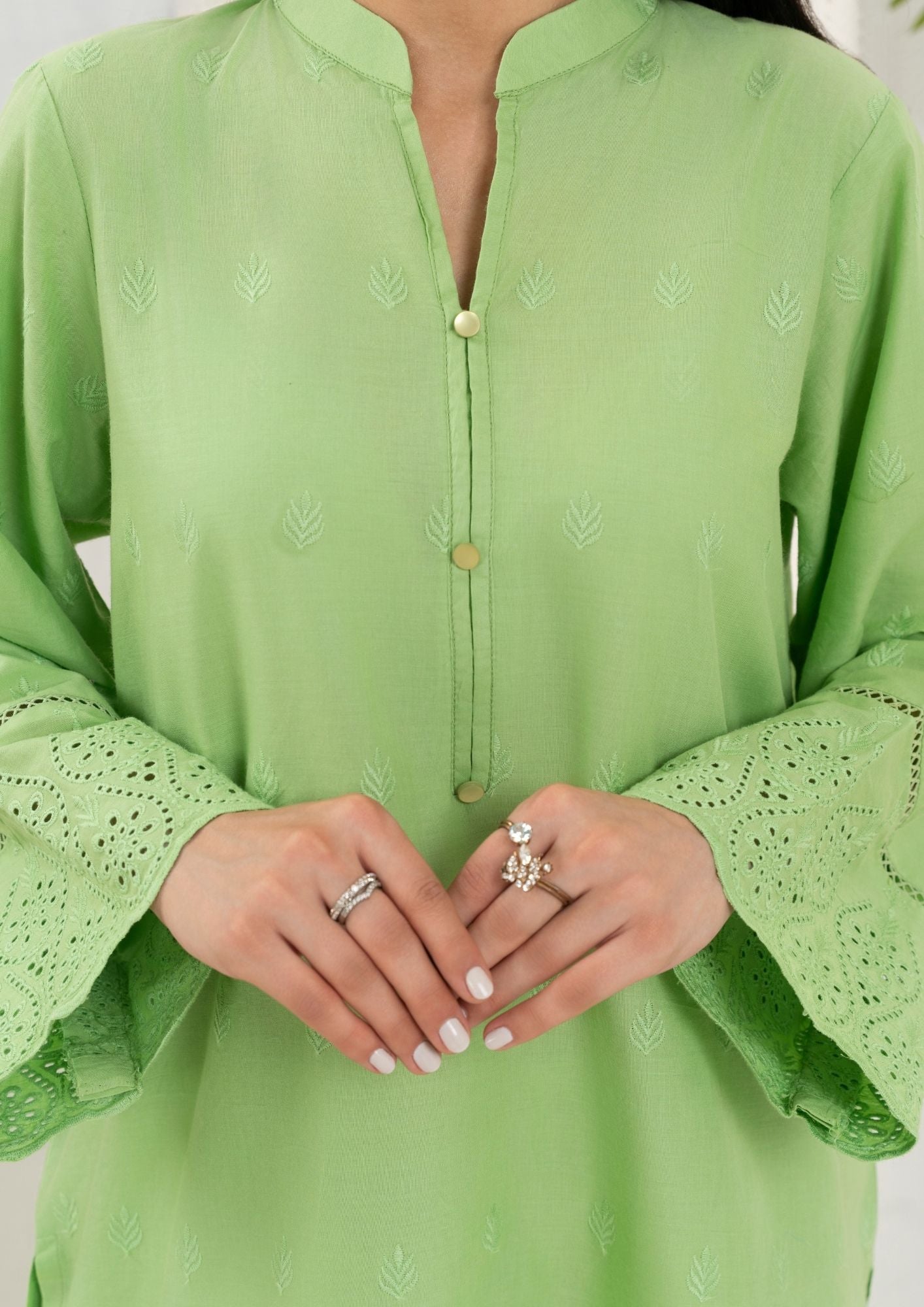 Yolo Pret Schiffli Embroidered Set Rozana S25 0018 Women 2pcs