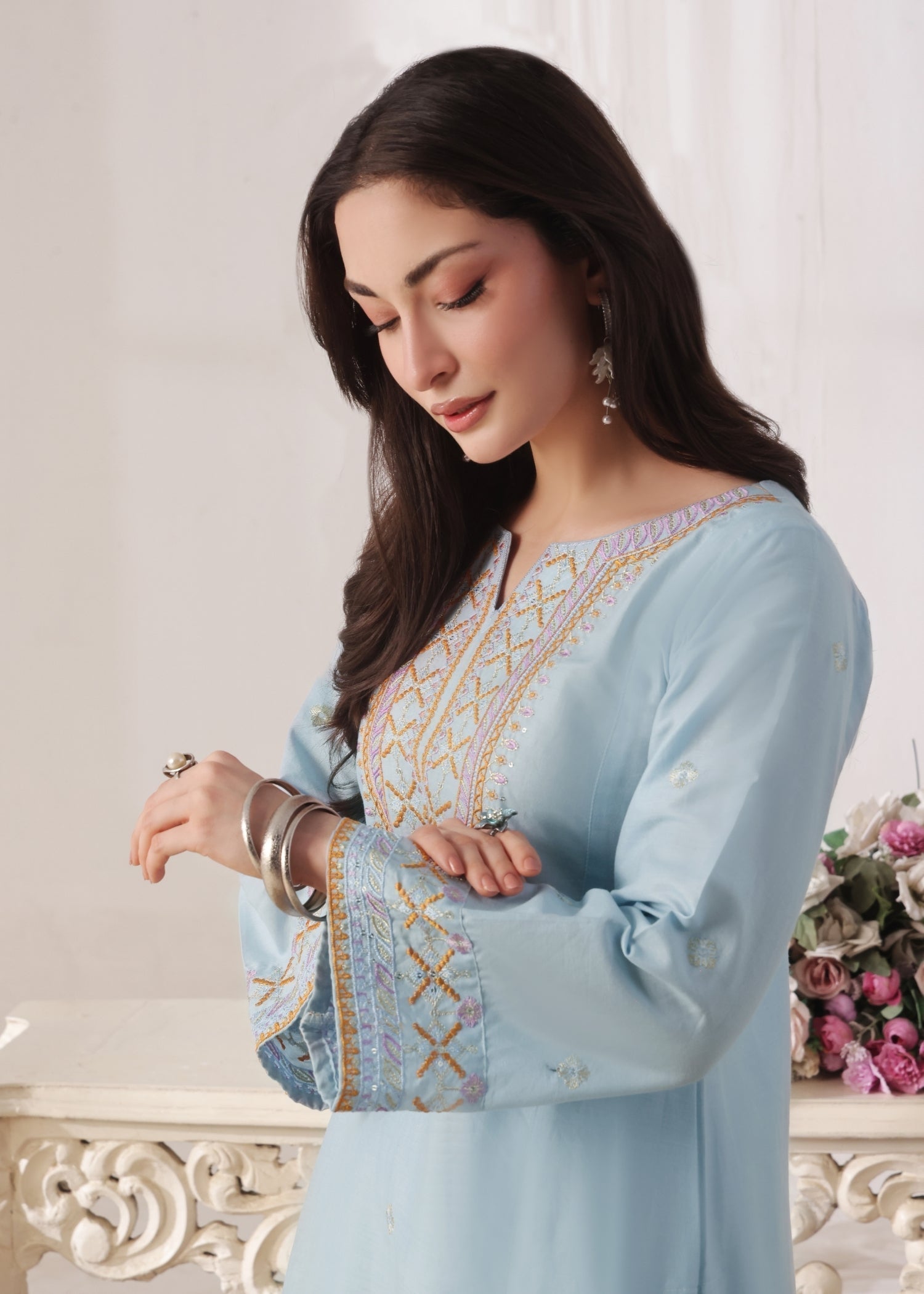 Ayra Pret Sehar ice Blue Women 2pcs