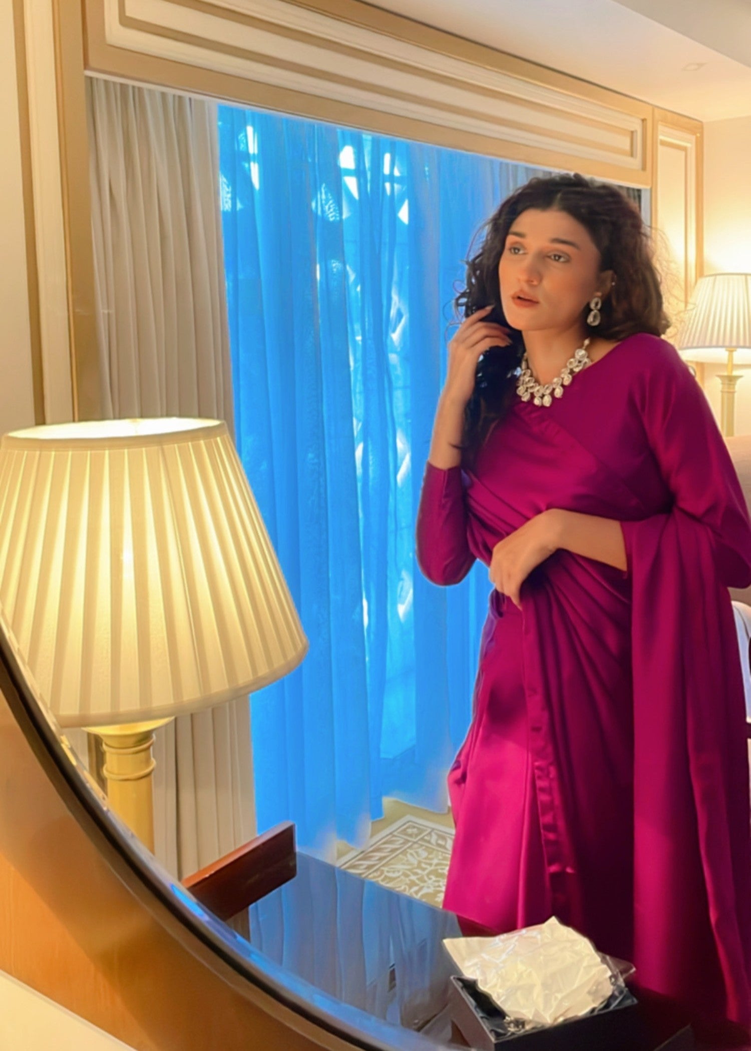 Culaccino Saree Studio Fuchsia Women 2pcs