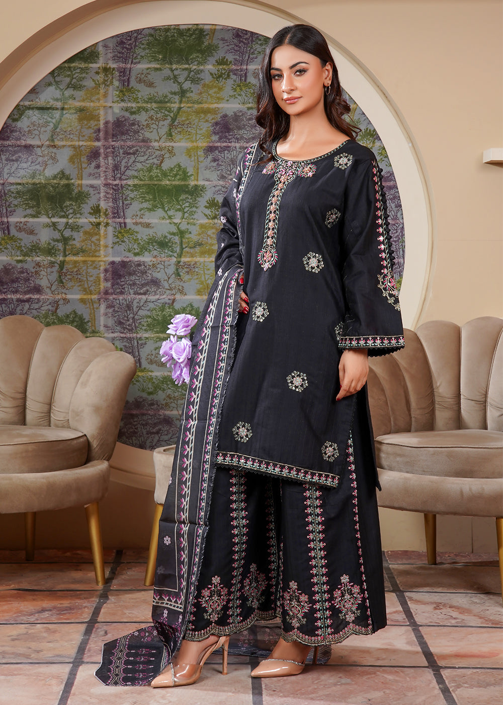 Elara Official Midnight Bloom Women 3pcs