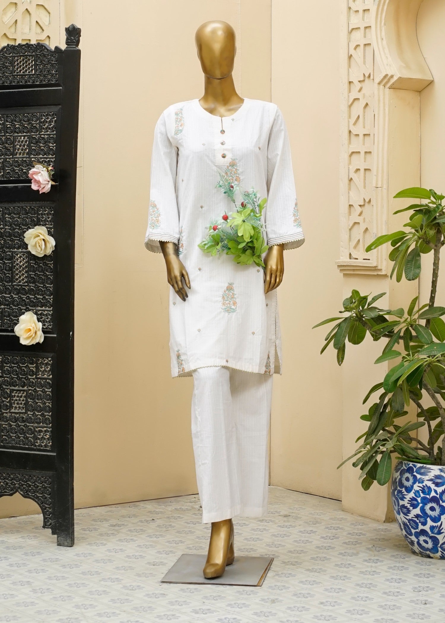 AYLA STUDIO EMBROIDERED LUXURY PRET LAWN DOBBY SE250409 Women 2pcs