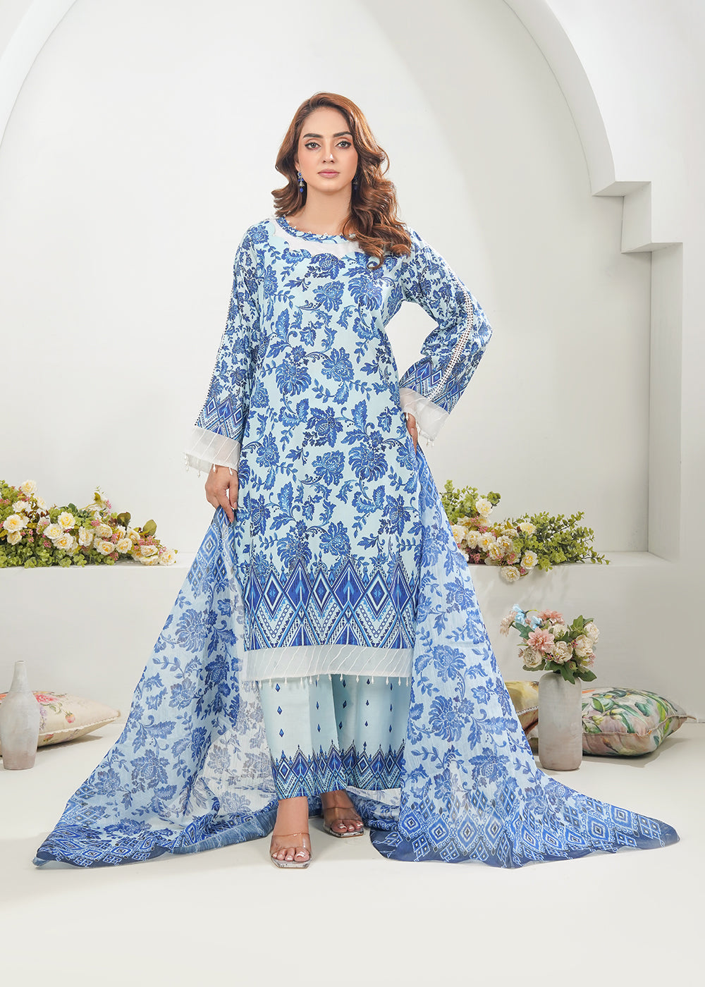 Elara Official Blue Blossom Women 3pcs