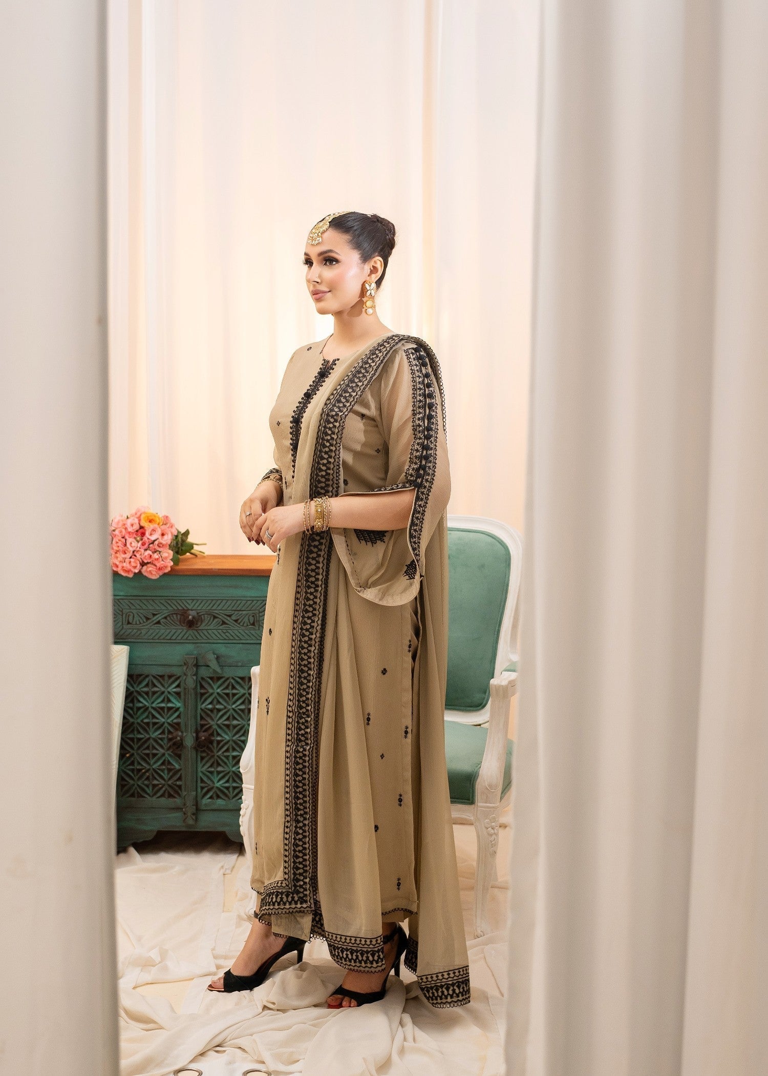 Alyssa BEIGE LADIES SUIT ALL302 Women 3pcs