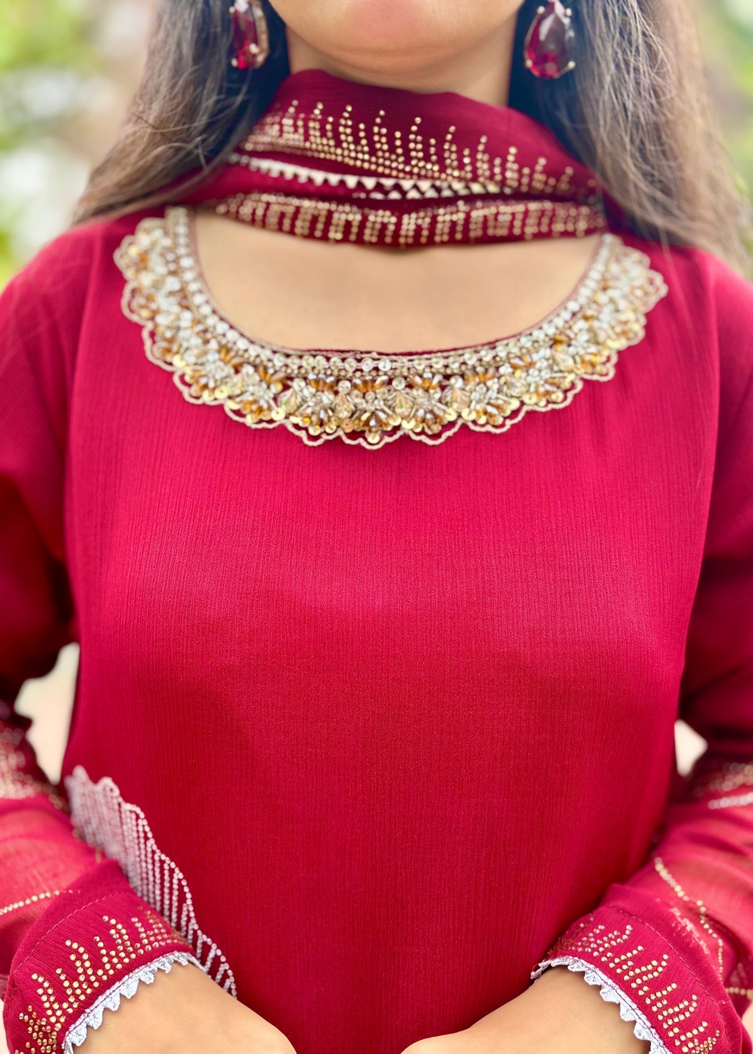 Suits By Sadia MAROON IRON STONE Women 3pcs