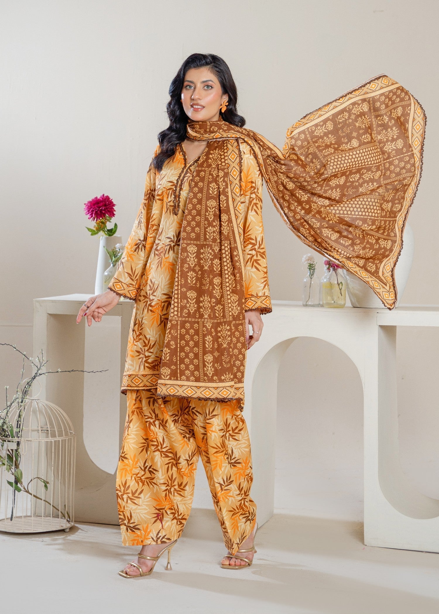 Zeenat & Zoha Yellow Spring Women 3pcs