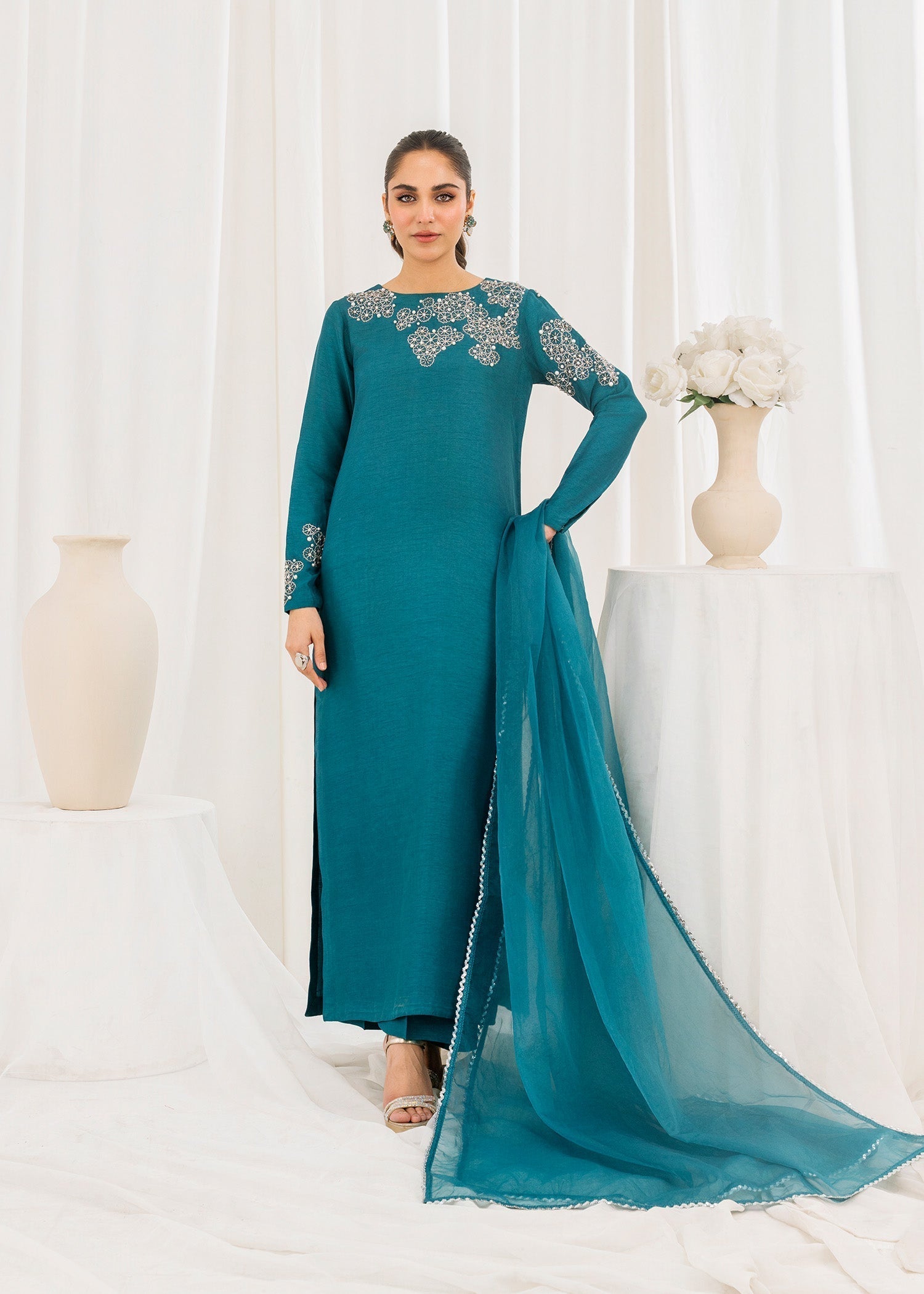 Rang-e-Haya Glimmer Core (Teal) Women 3pcs