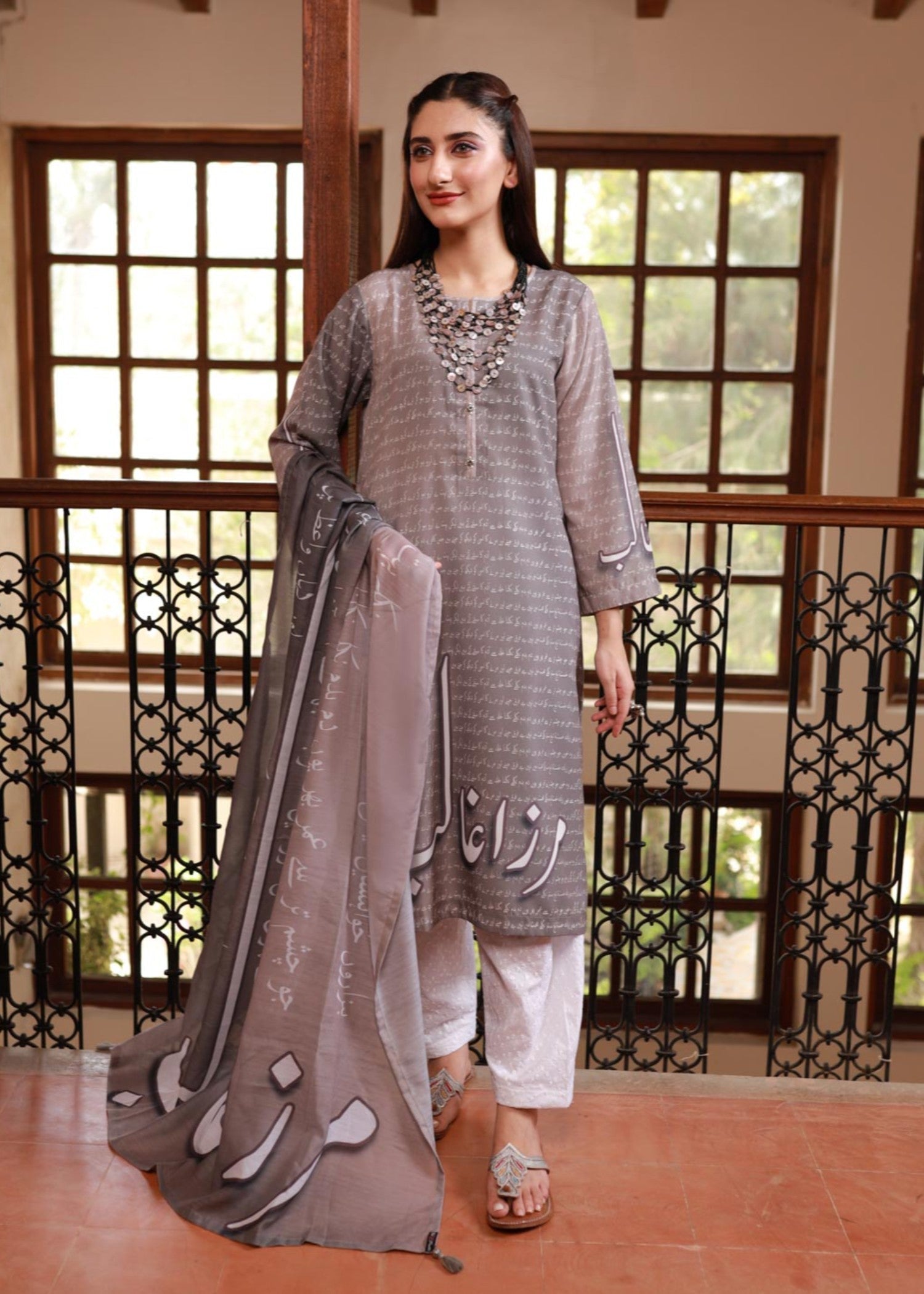 Tng (The Next Generation) Mirza Ghalib | | Stitched | Tan Brown Women 2pcs