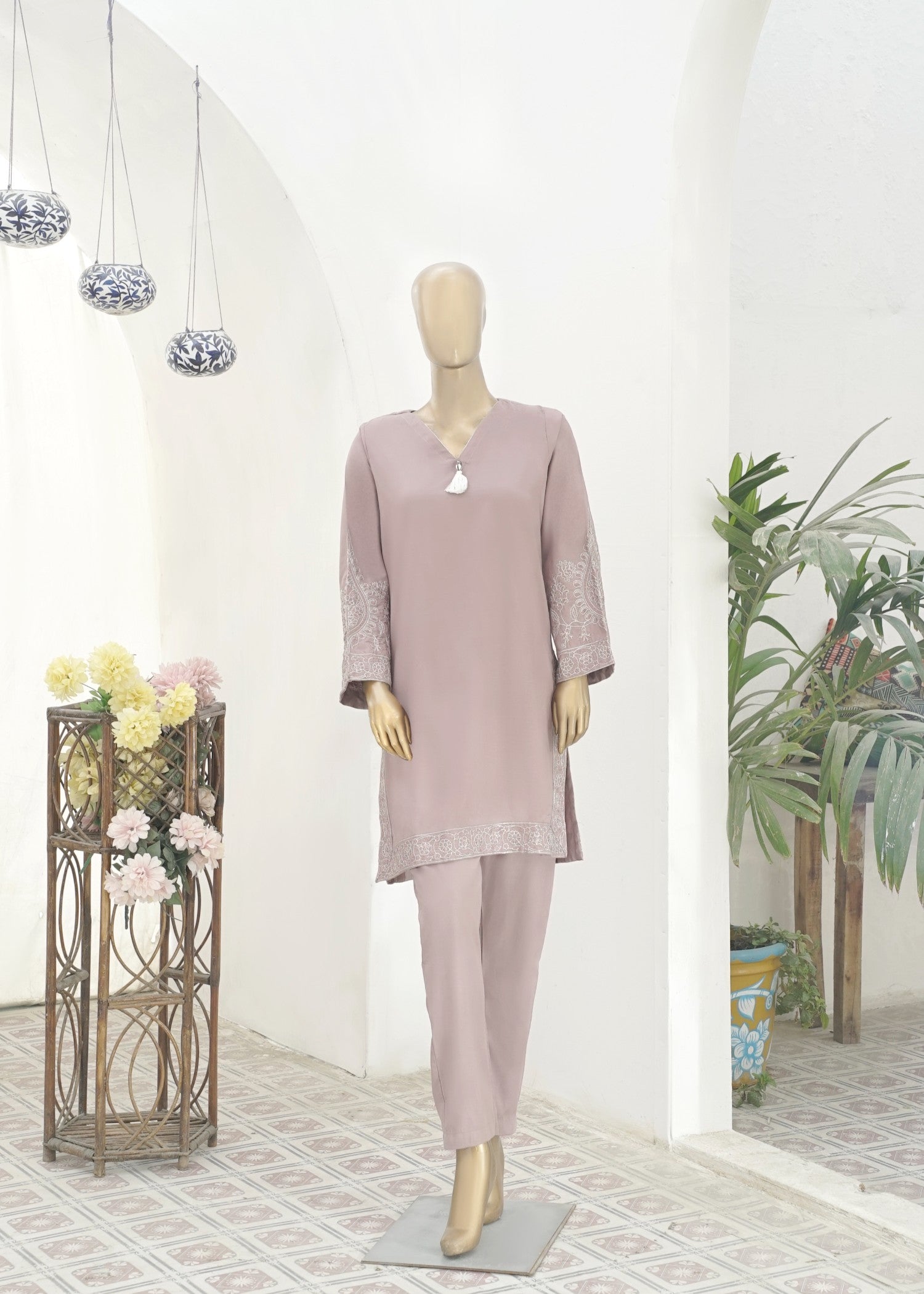 AYLA STUDIO Solid Embroidered SE250408 GUL E NAZUK Women 2pcs