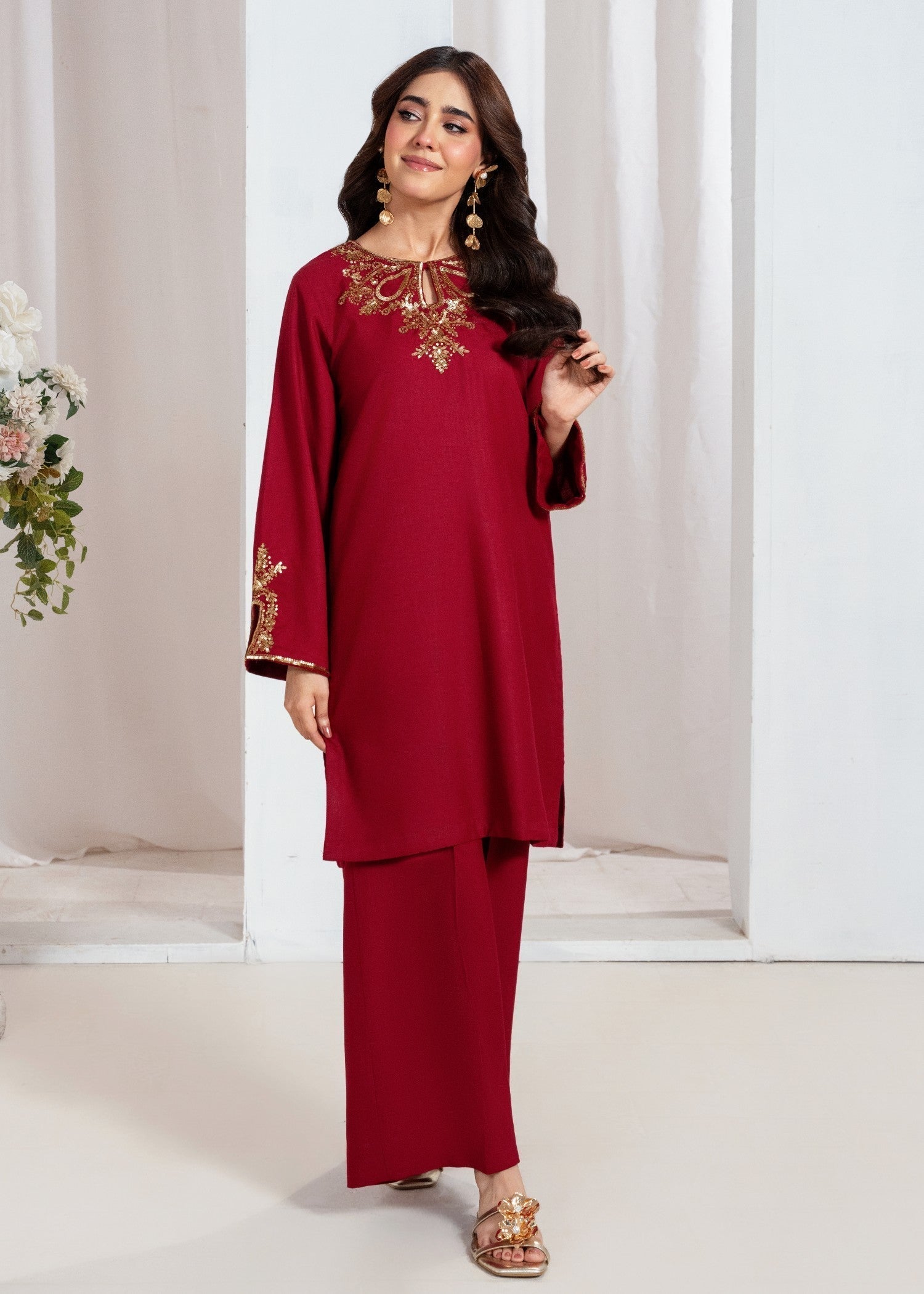Sahibas By Mirza Dosh Maroon Women 2pcs