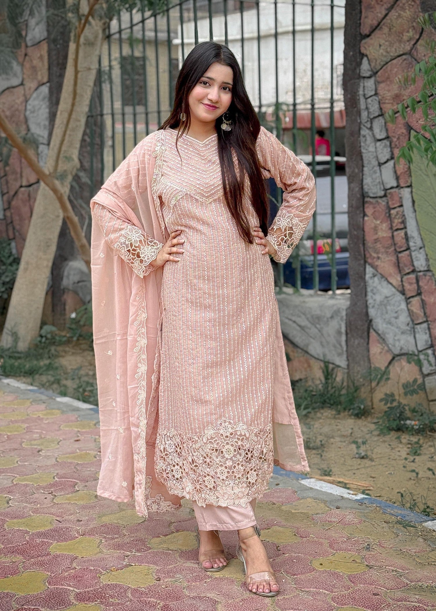 Inaaya Fashion Sunaira Pastel Pink Women 3pcs