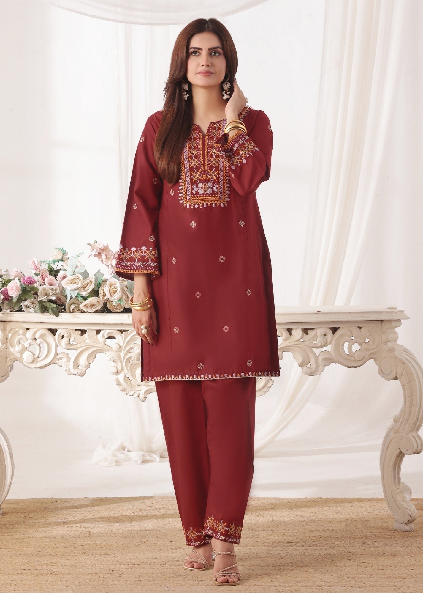 Ayra Pret Sehar Maroon Women 2pcs