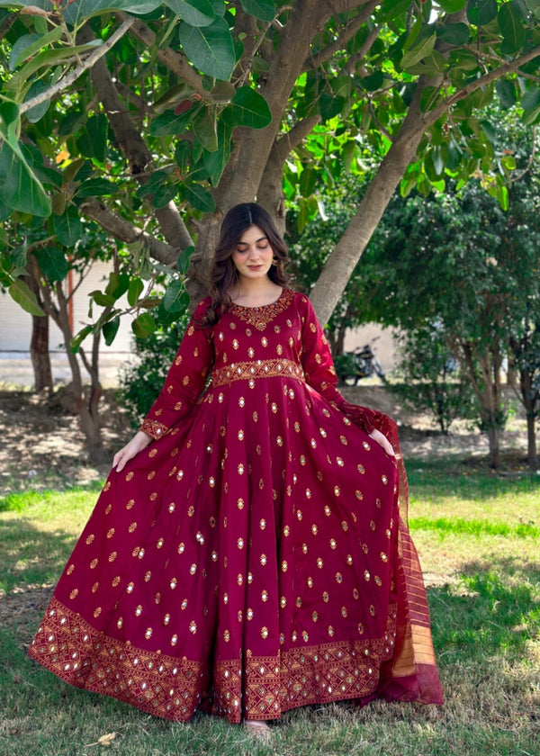 1 Mahoor Haven MAROON 0051 Women 2pcs