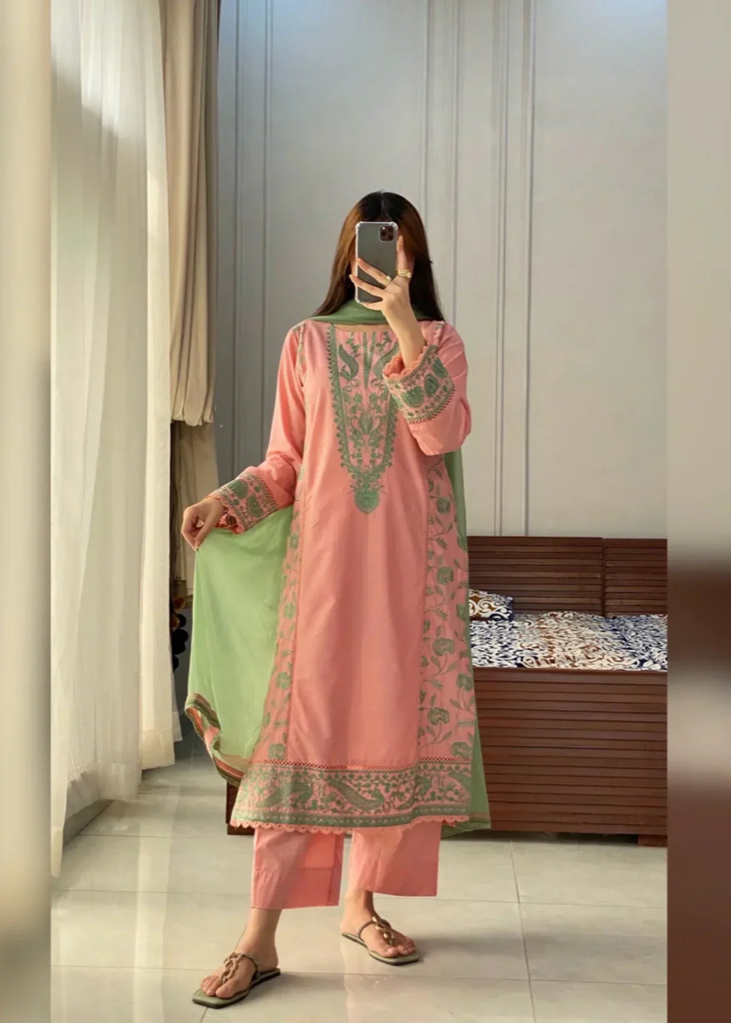 Rosyribbons Pearl Embroided Women 3pcs