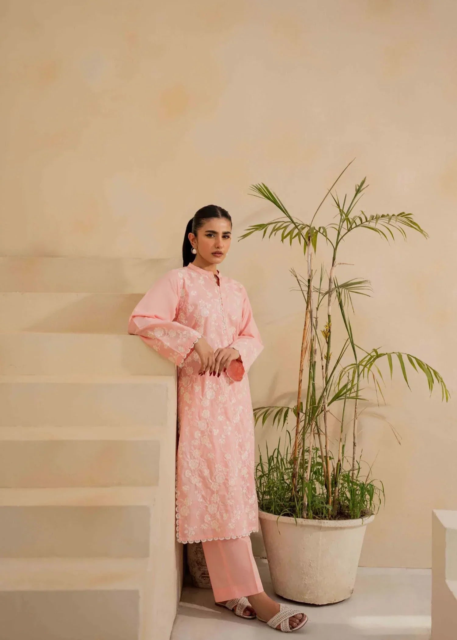 Ayesha Asif PEACH CHANT SUIT Women 2pcs