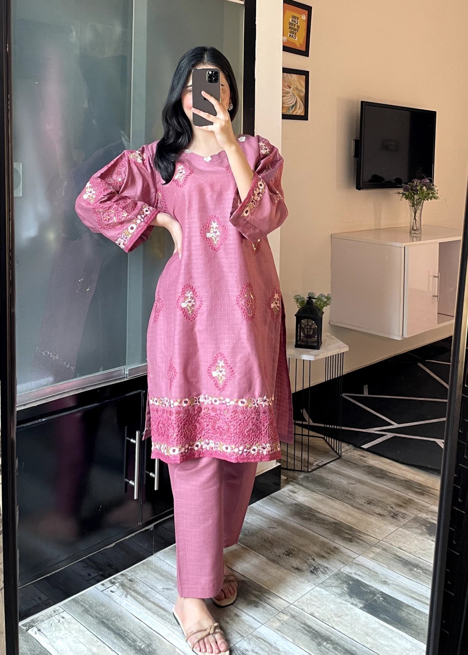 Tehzeeb Libas NOIR BLOOM PINK Women 2pcs