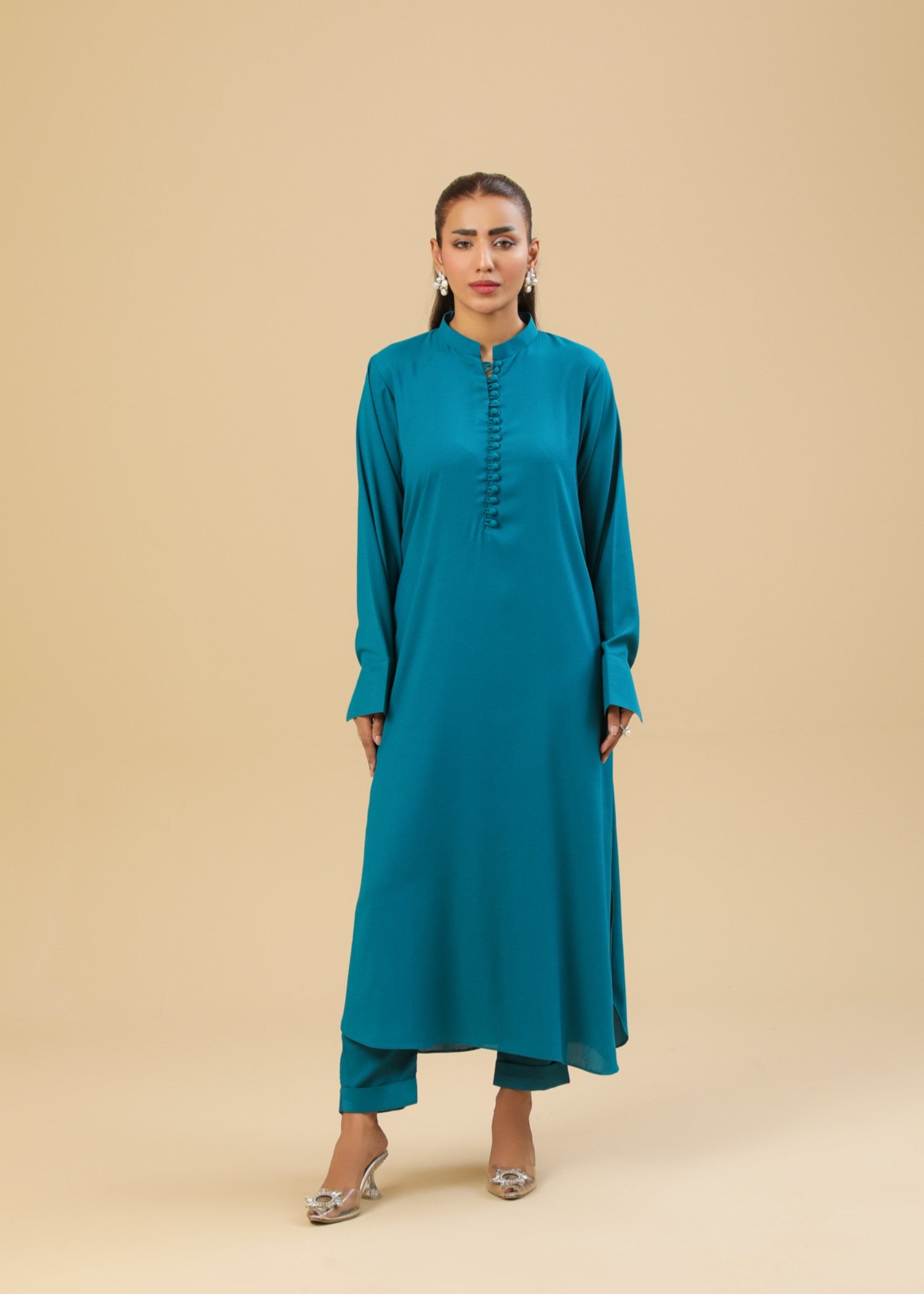 Zenyre Teal Haze Solid Set Women 2pcs