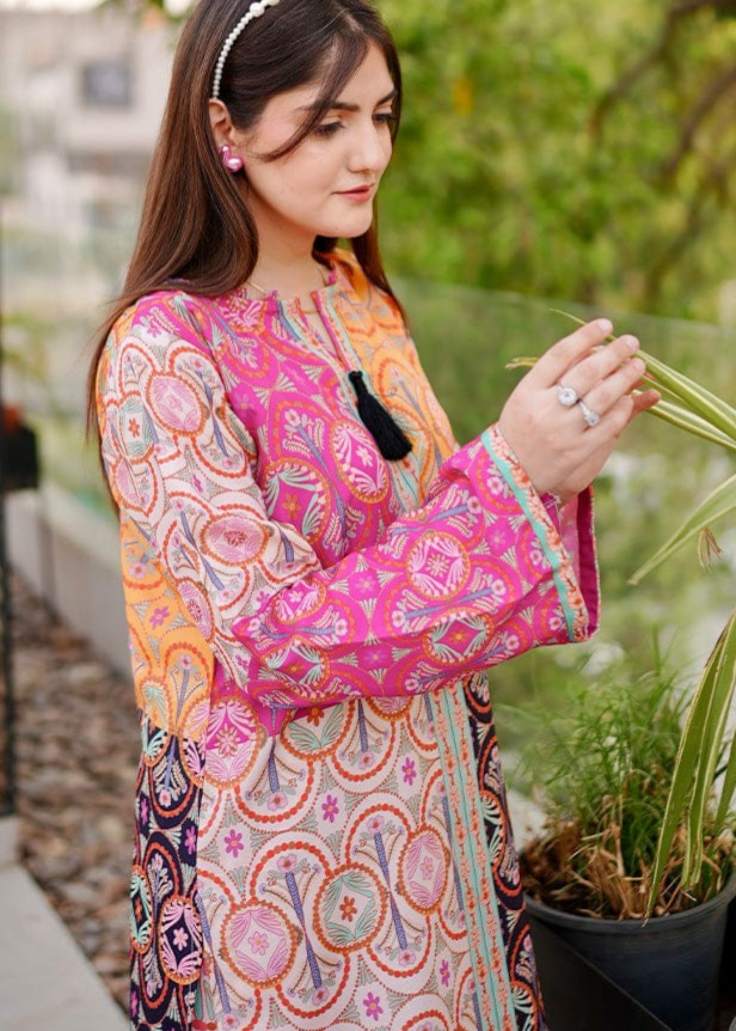 Shanghai Preet "Festive Mosaic Lawn Set" Women 2pcs