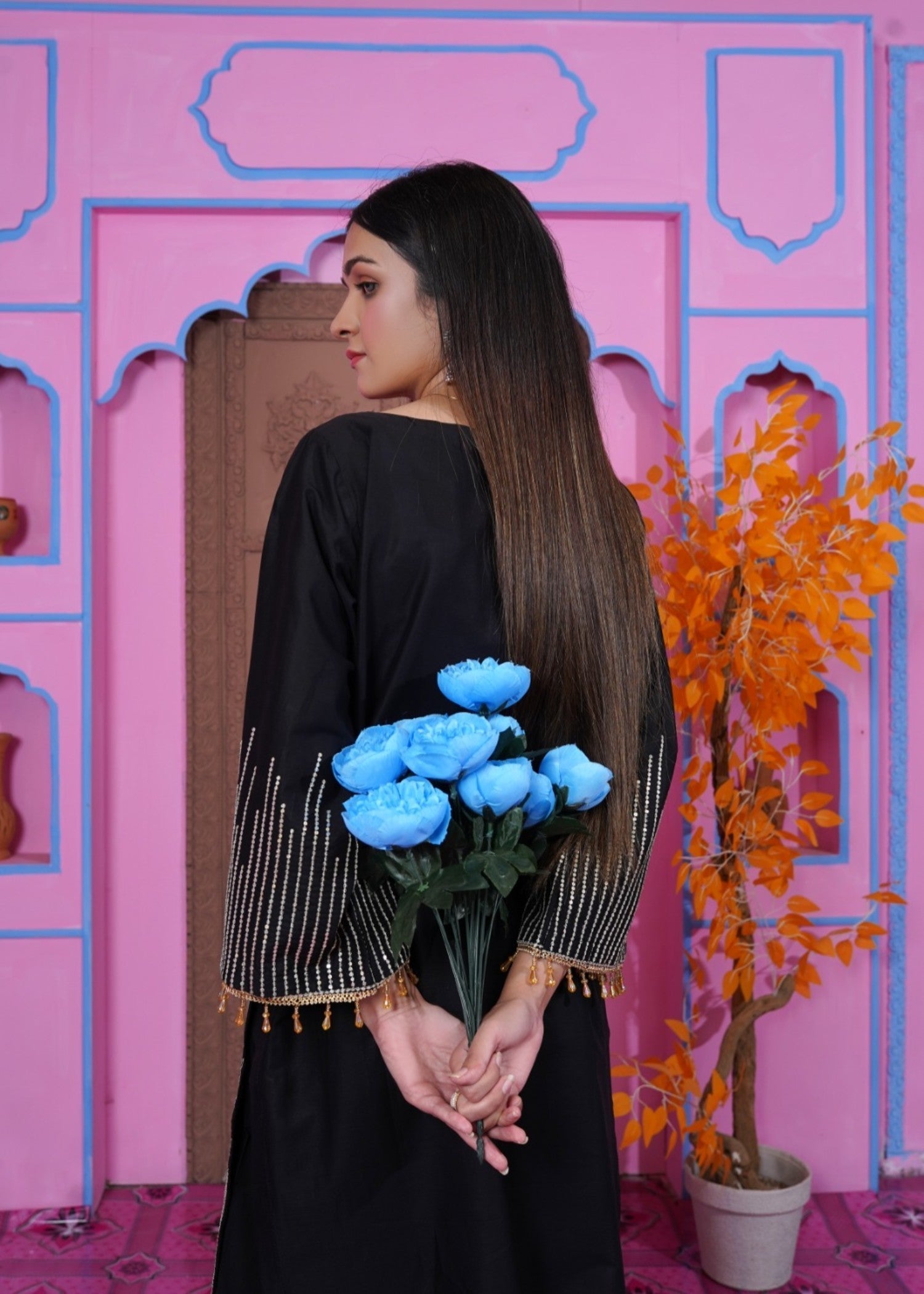 Midway Arts Petal Veil BLACK Women 2pcs