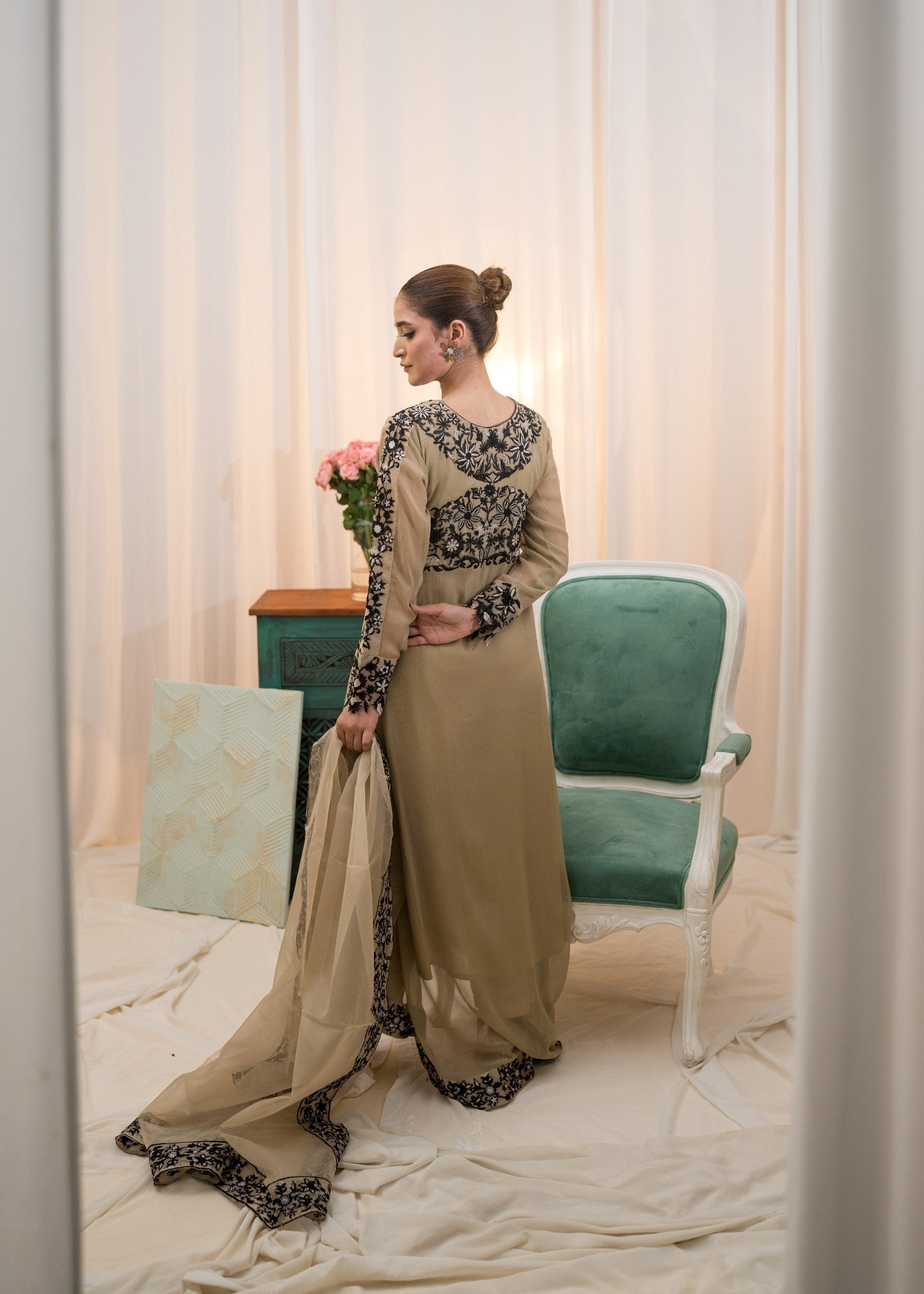 Alyssa BEIGE TAIL SUIT ALL303 Women 3pcs