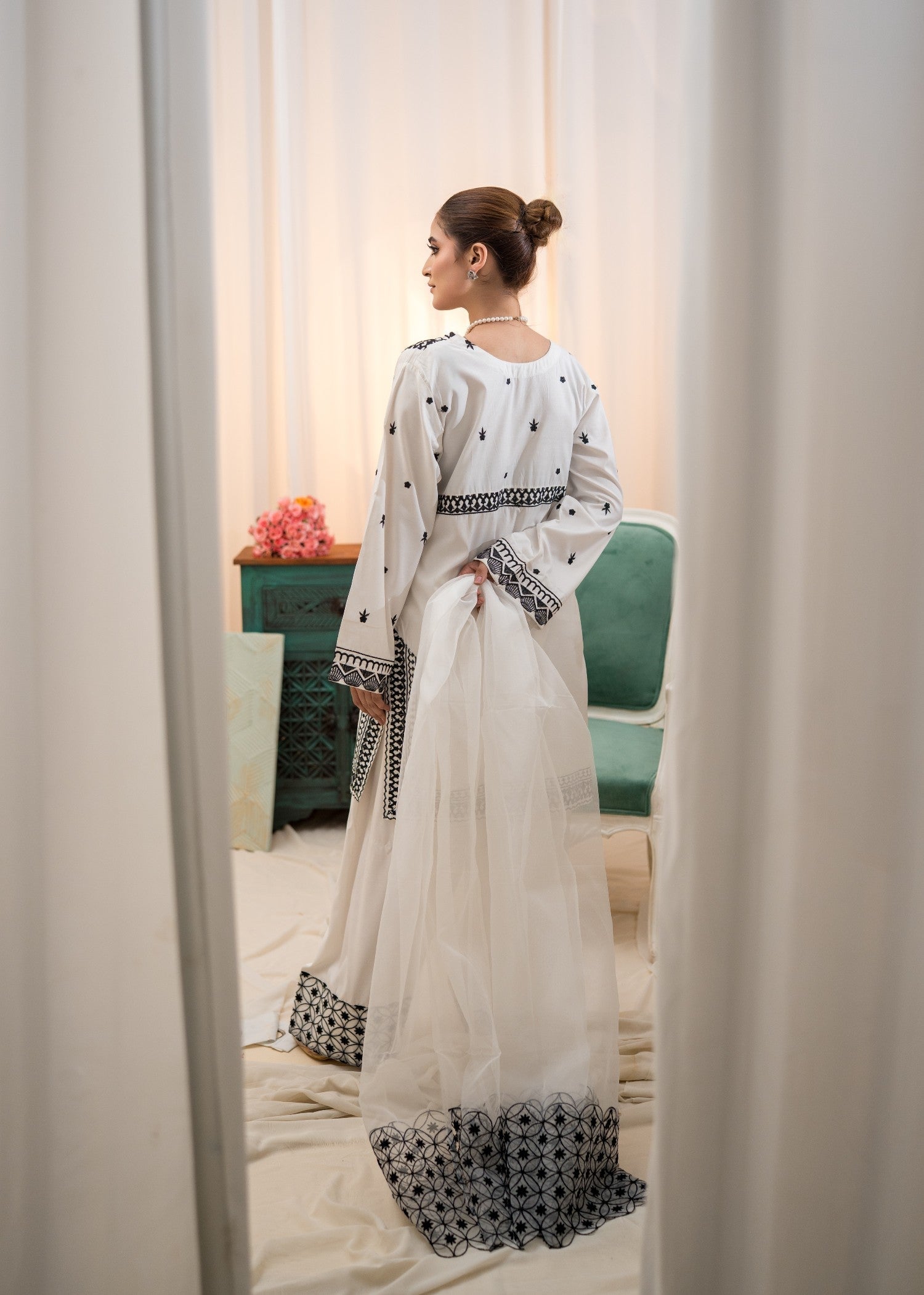 Alyssa WHITE FARSHI SHALWAR ALL309 Women 3pcs