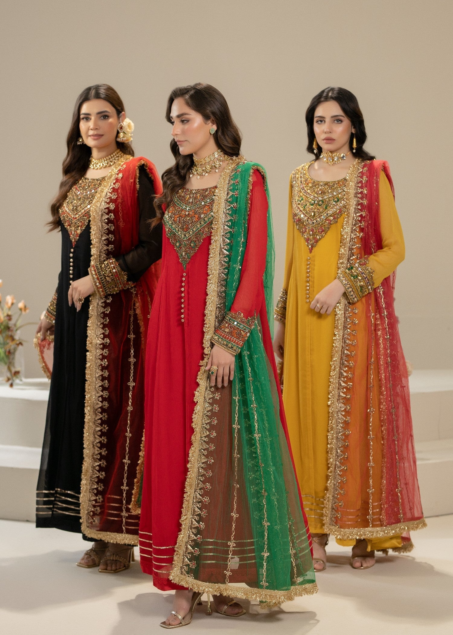 Khuda Baksh Creations Z 304 Red Women 4pcs