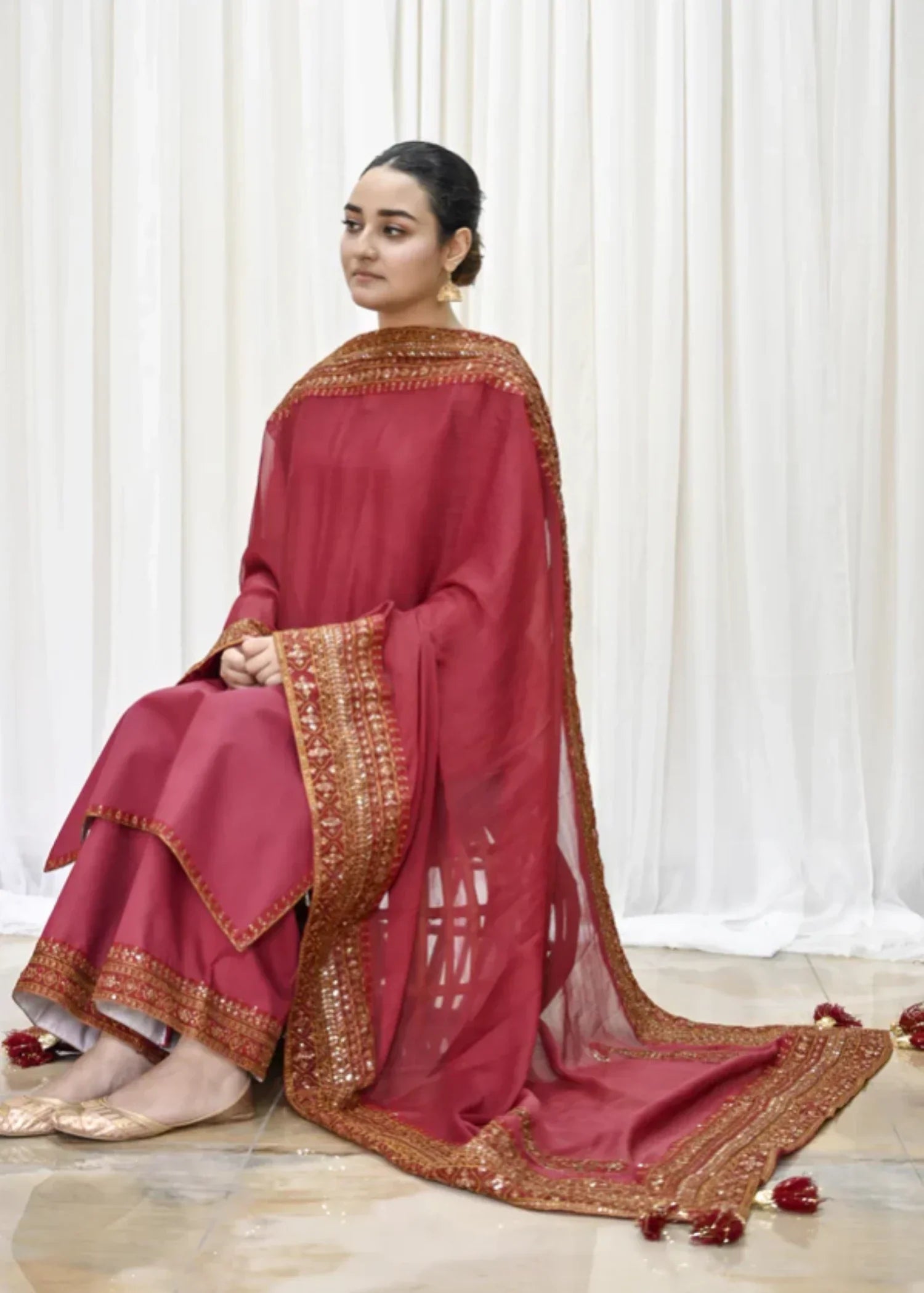 Maharani Official Mahroon Mystique Women 3pcs