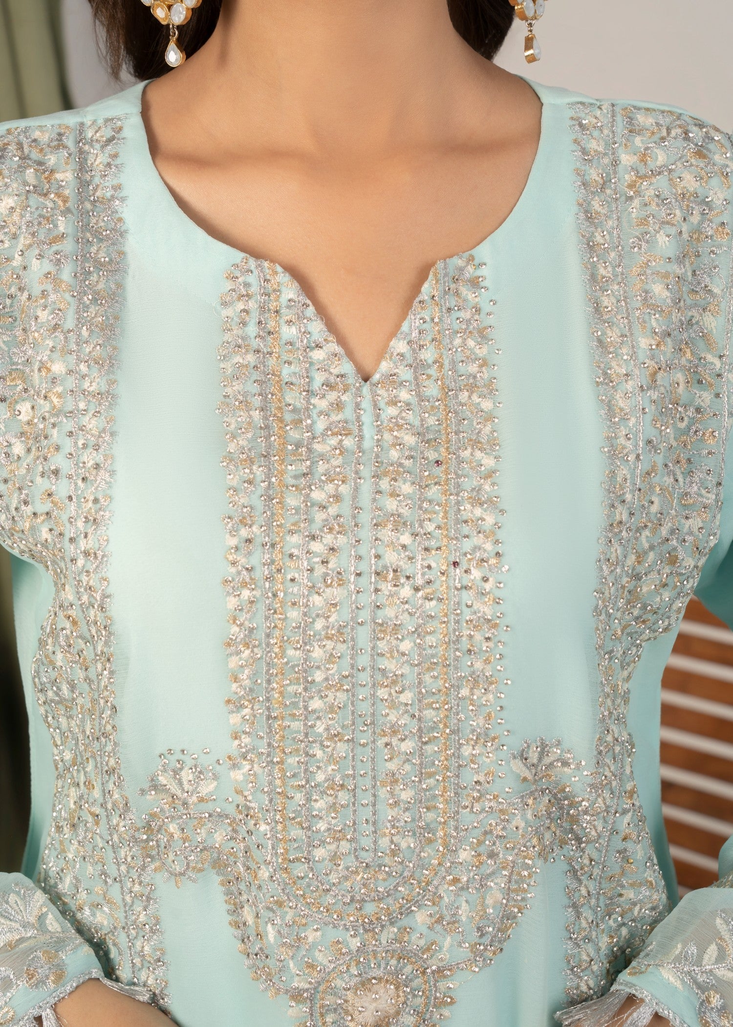 Four Season Boutique DILRUBA CHIFFON ICEBLUE Women 3pcs