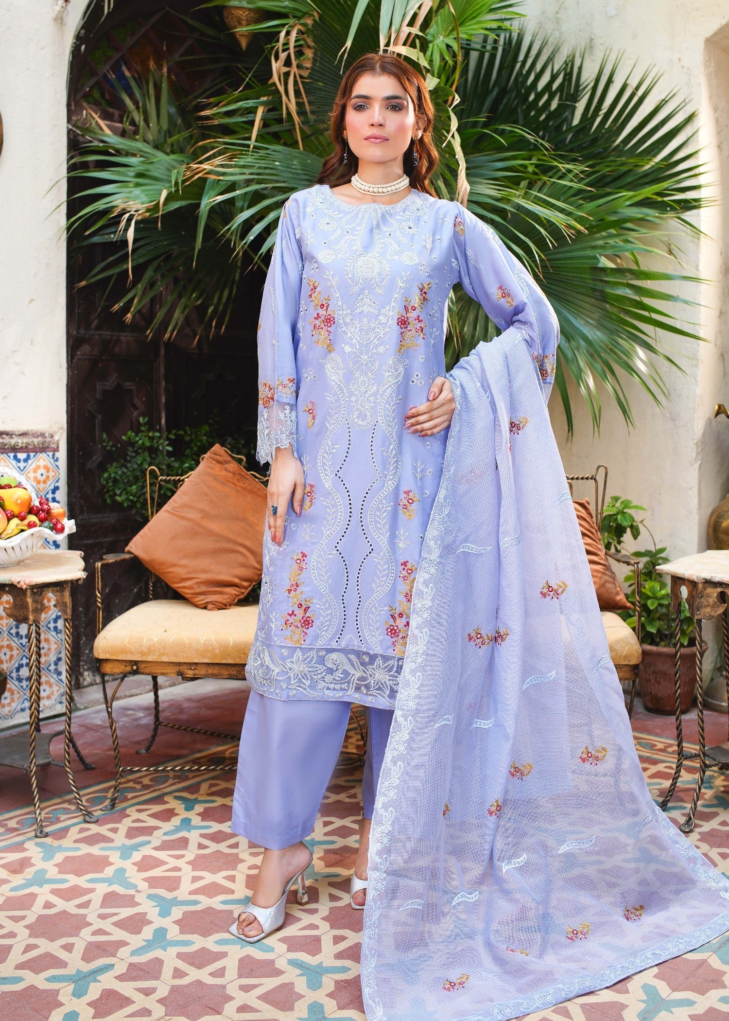 Safdar Embroidery Embroidered Pure Lawn 01 Women 3pcs