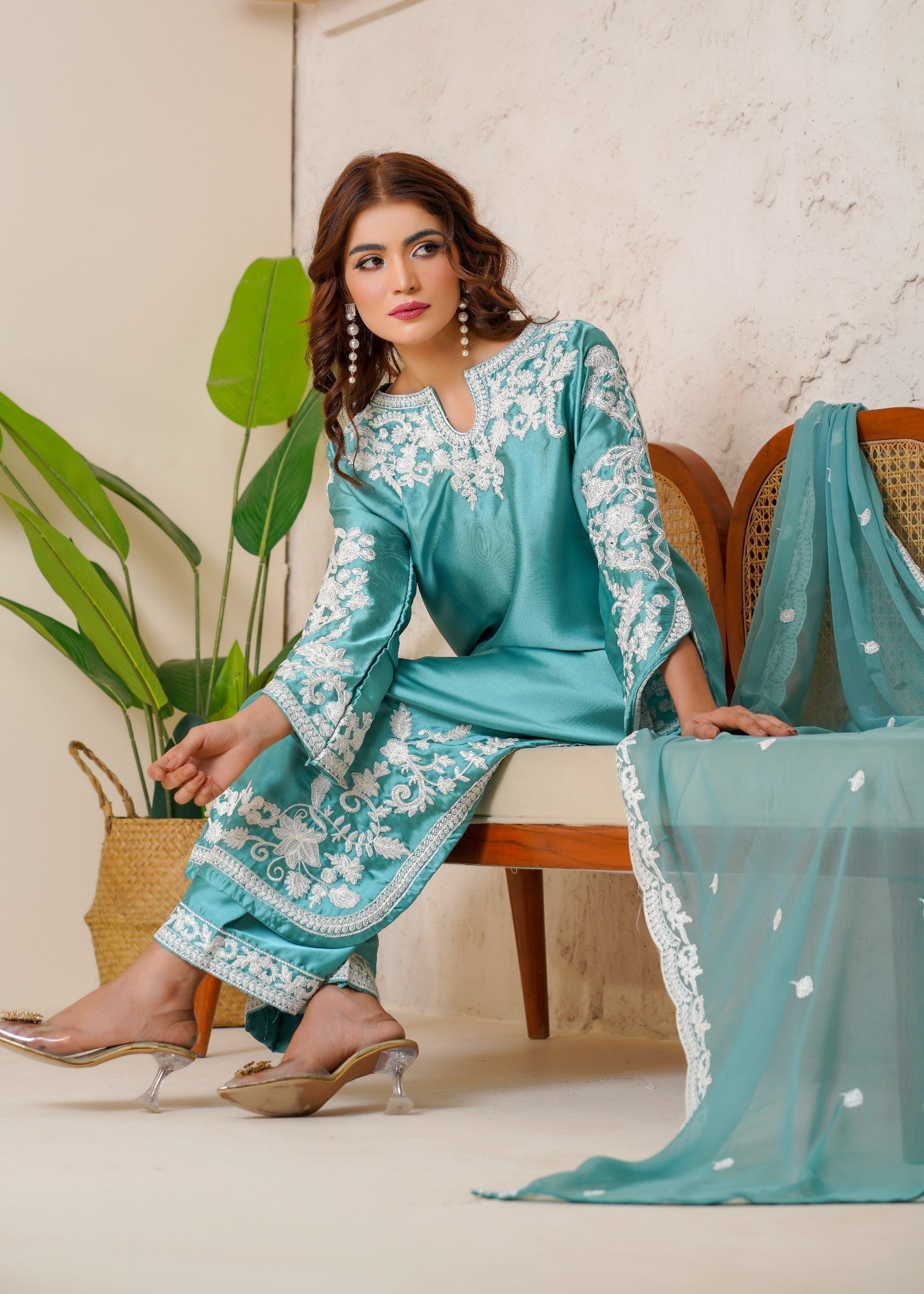 Rangoon Clothing Parisa Silk Sky Women 3pcs