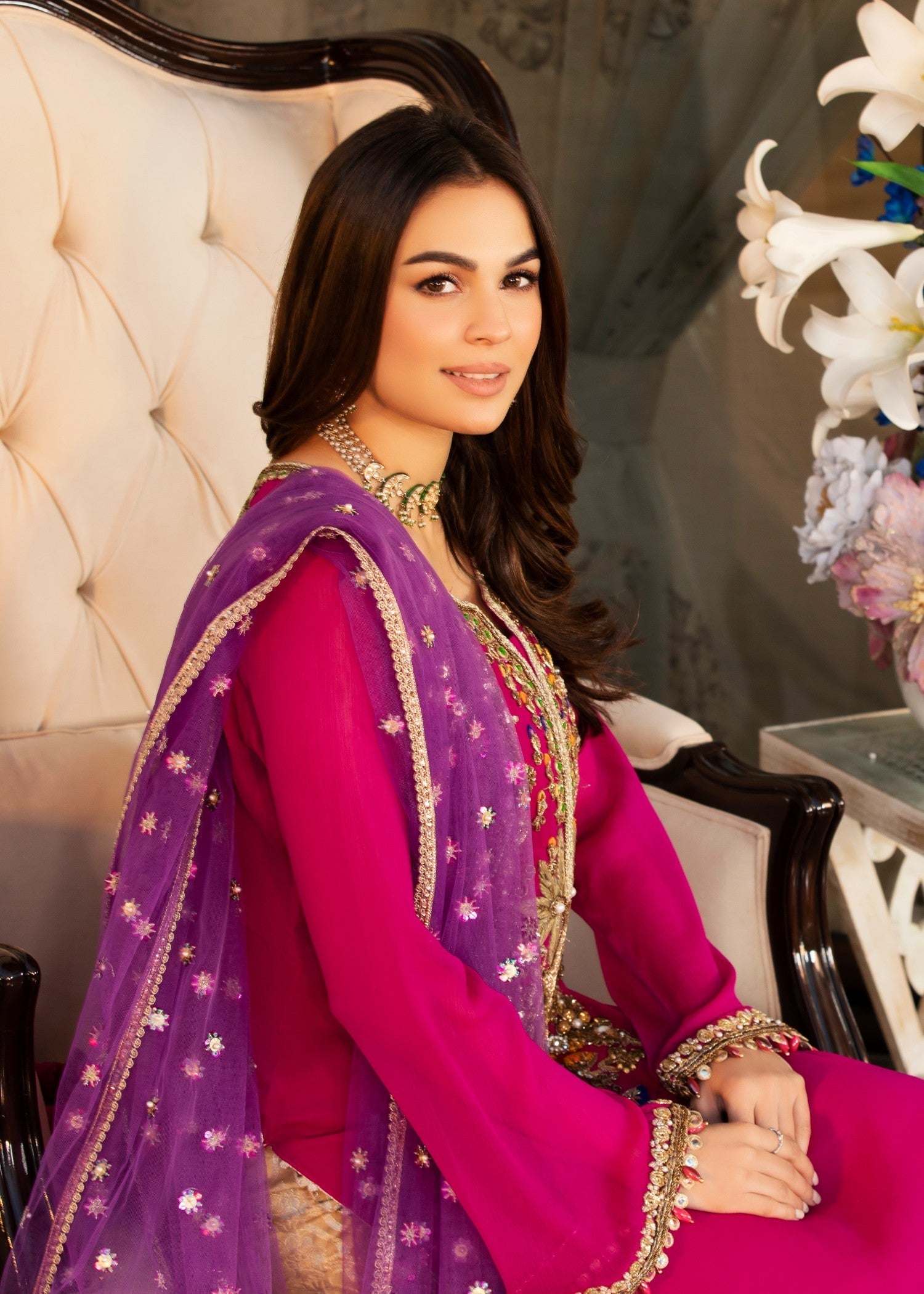 Khuda Baksh Creations Z 292 Magenta Women 4pcs