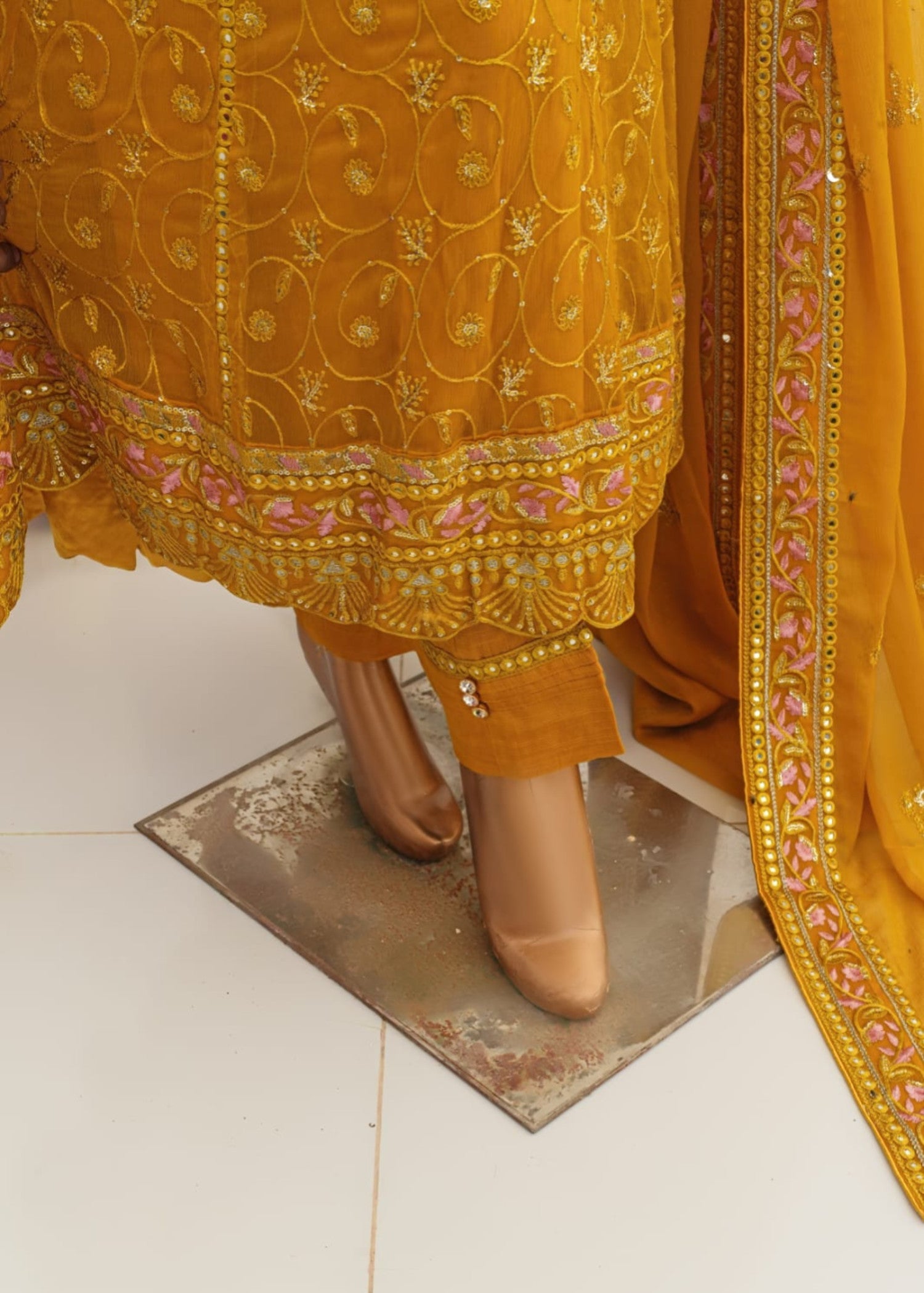 Ahmed Creations Mahajabeen Mustard Women 3pcs