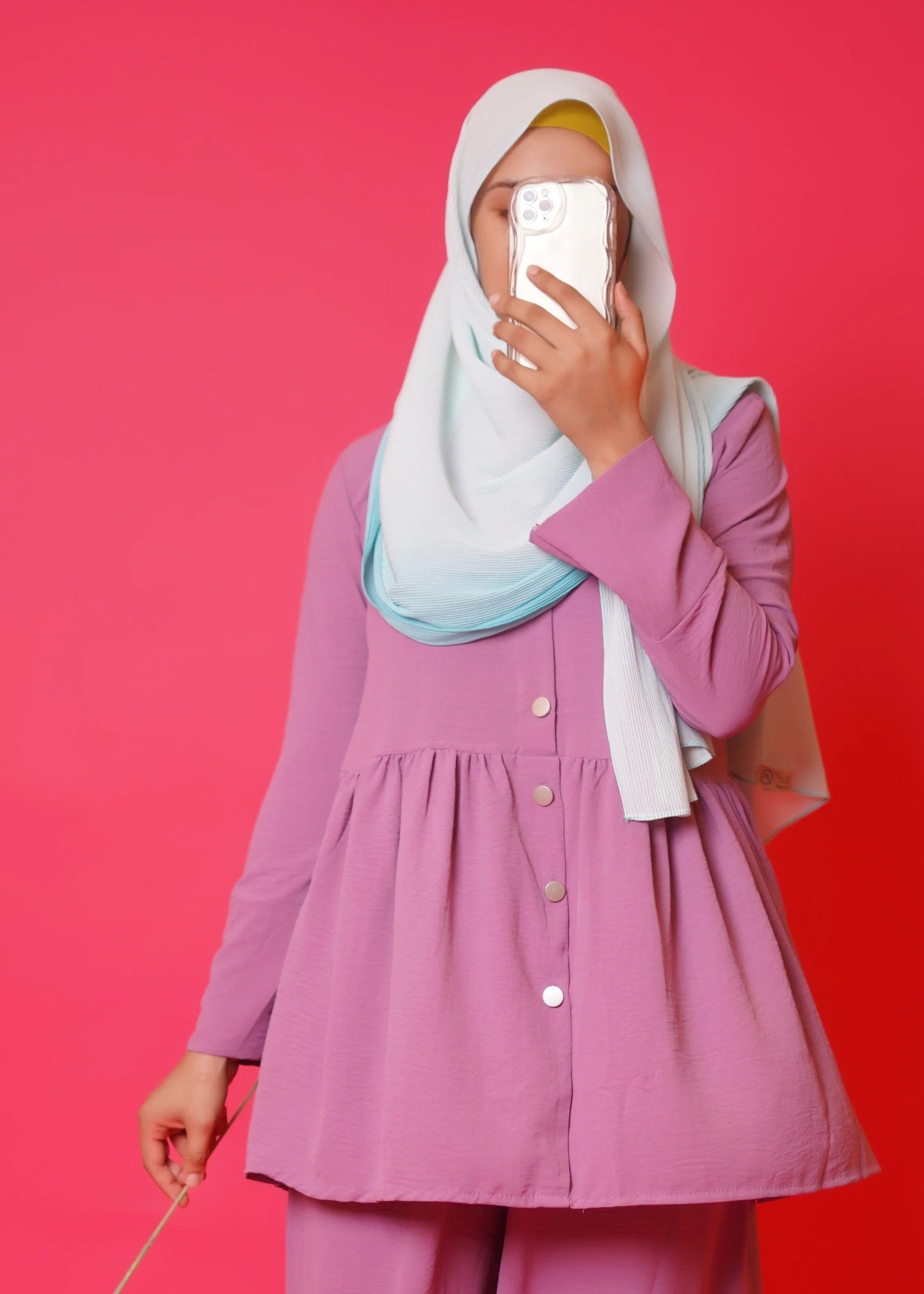 Al Rubab Collection Iris Frock Style Co Ord Set Pink Women 2pcs