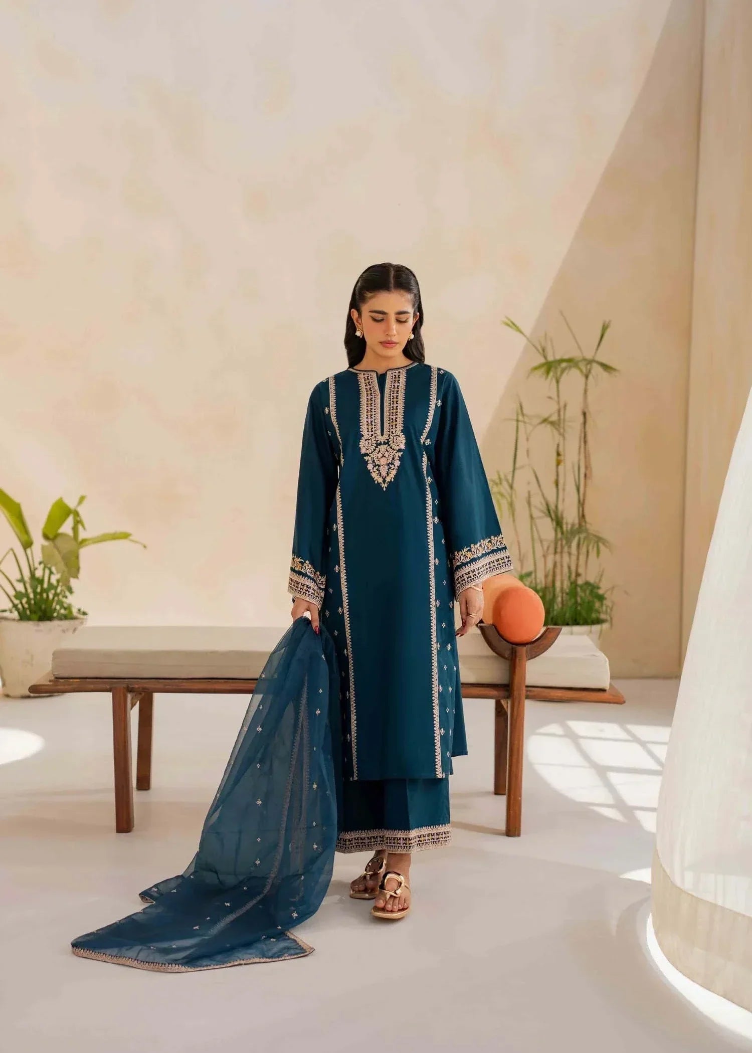 Ayesha Asif TEAL SERENITY SUIT Women 3pcs