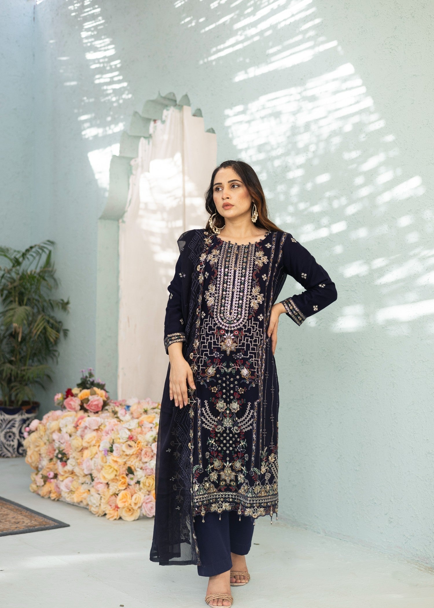 Zohan Ateeq Falak (Navy Blue) Women 3pcs