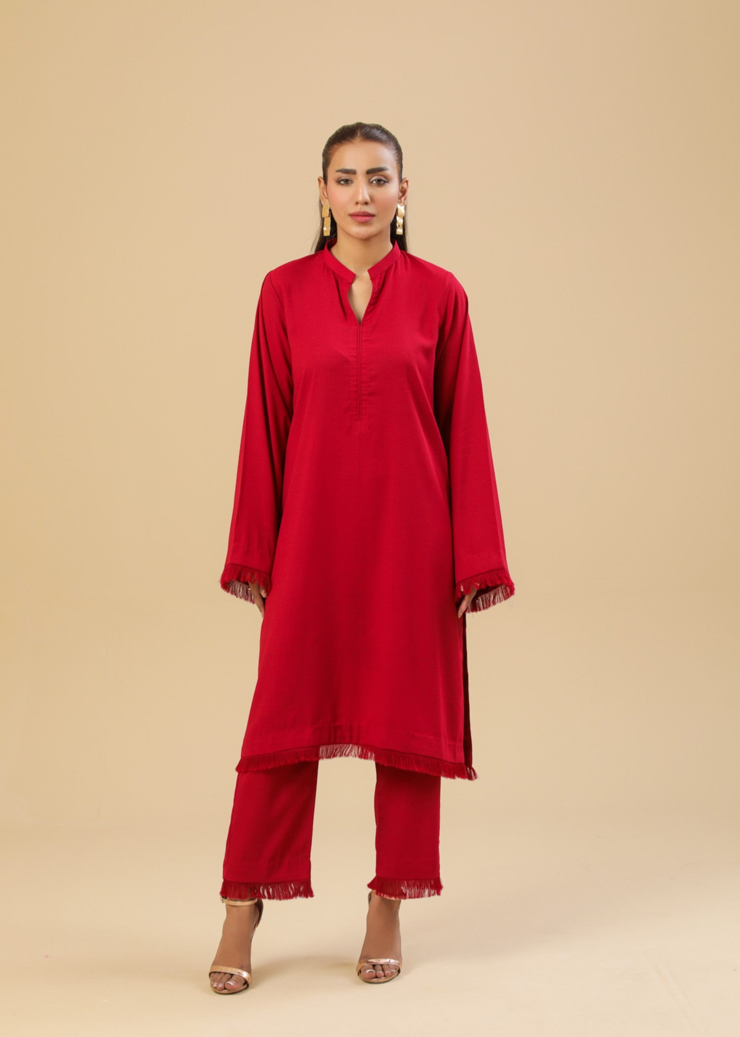 Zenyre Marooon Aura Solid Set Women 2pcs