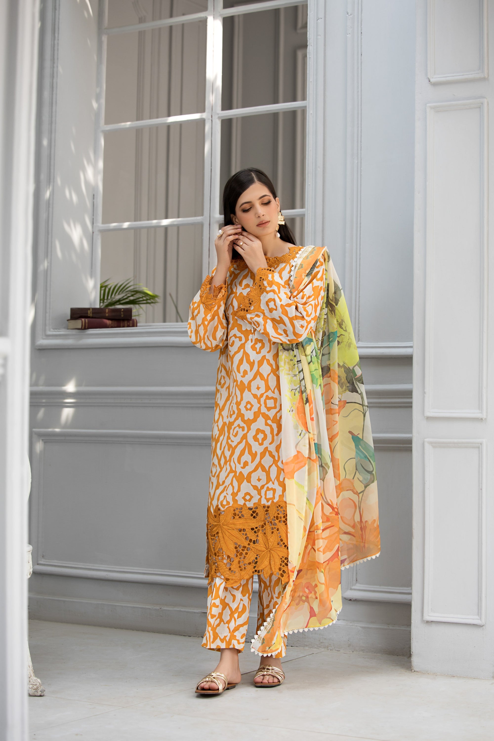 Afiay Clothing Naranji Women 3pcs