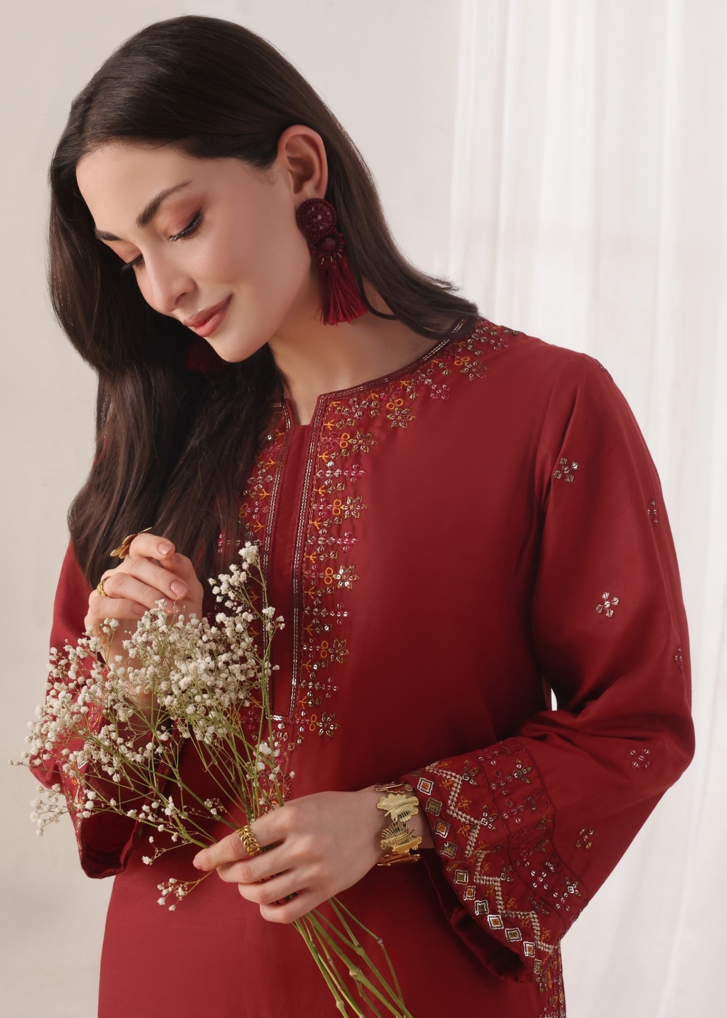 Ayra Pret Mehar Maroon Women 2pcs