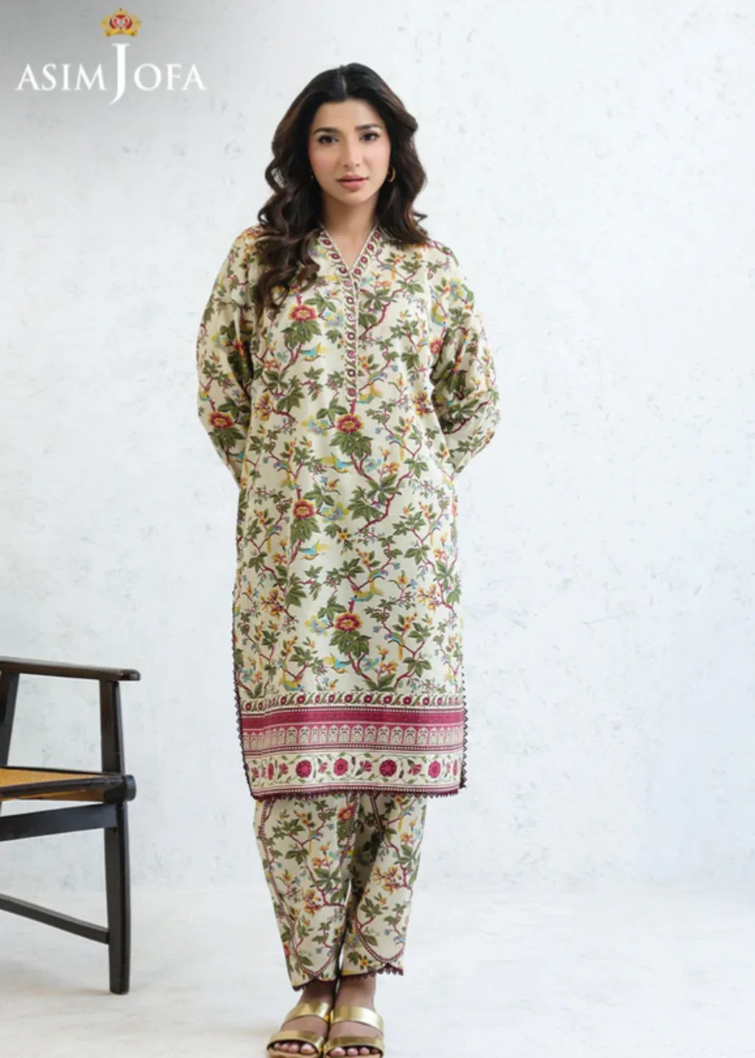 Asim Jofa AJPB 206 PRINTED CAMBRIC STITCHED Women 2pcs