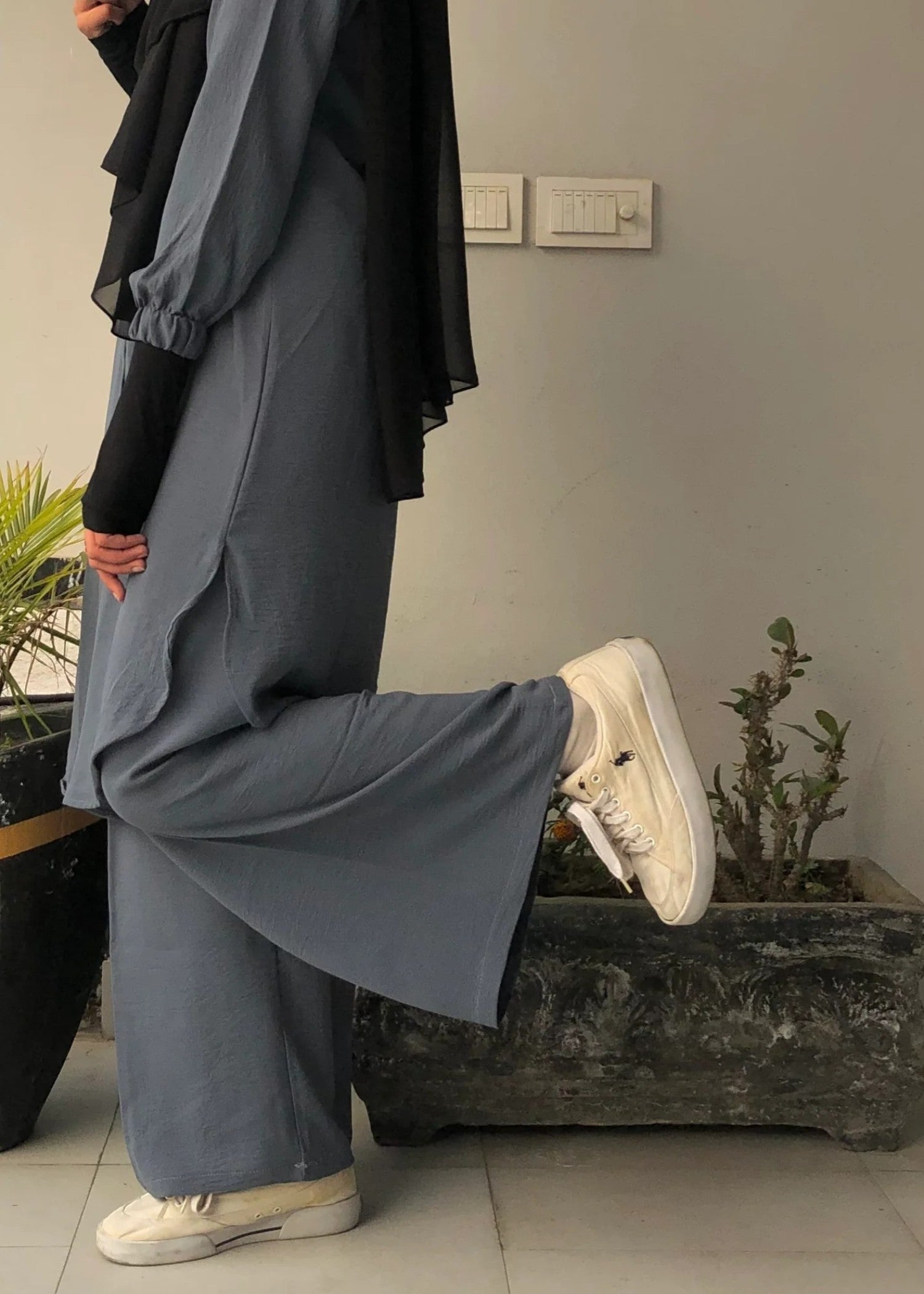 Al Rubab Collection Pocket Style Co Ord Set Mid Grey Women 2pcs