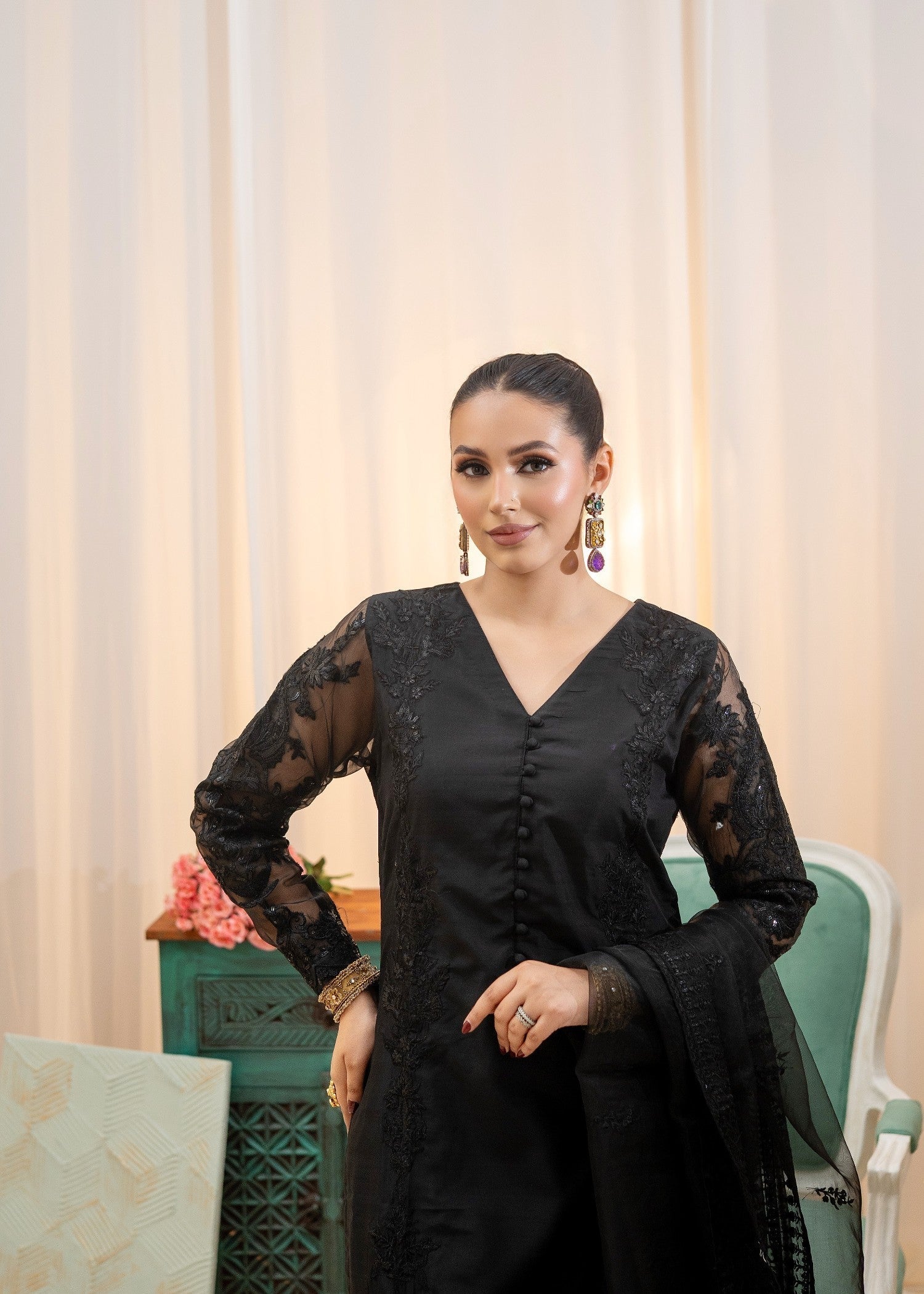 Alyssa Black rawsilk suit ALL305 Women 3pcs