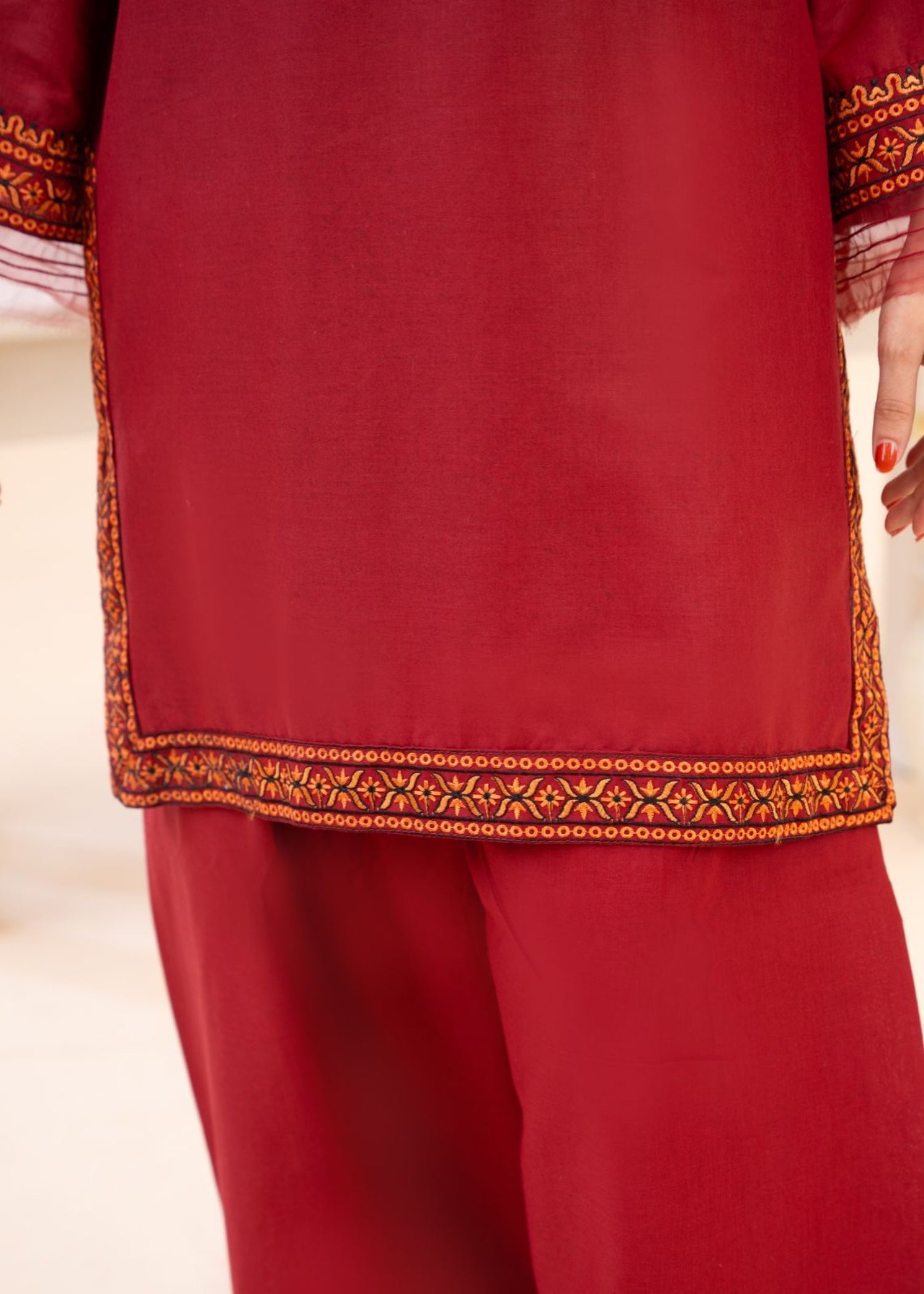 Zeenat & Zoha Maroon Women 2pcs