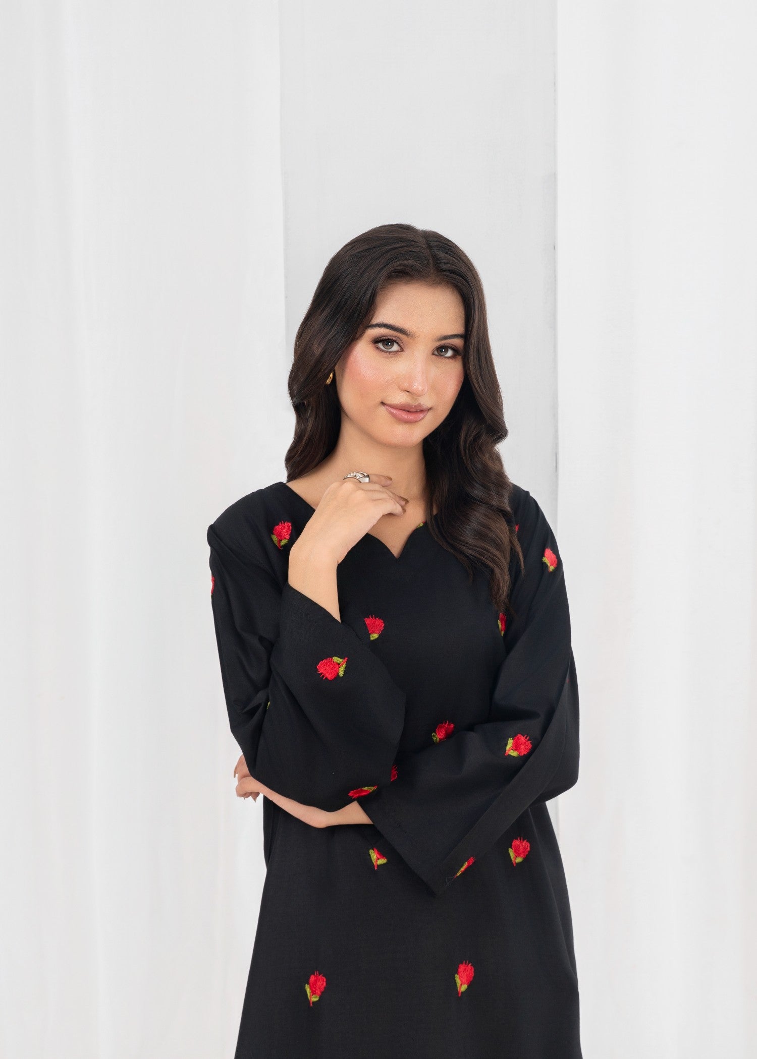 Stylish Collection PETAL EMBROIDERED FARSHI Women 2pcs