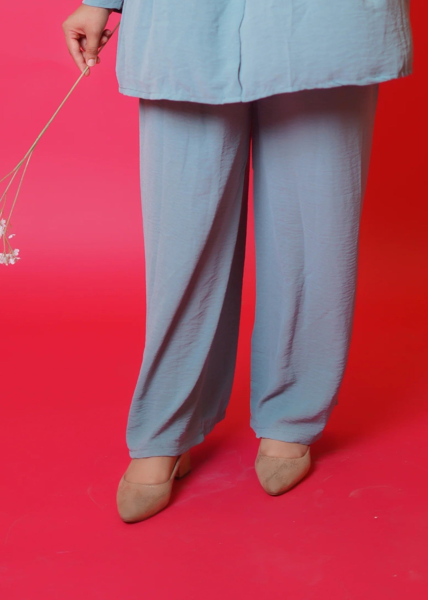 Al Rubab Collection Iris Frock Style Co Ord Set Ice Blue Women 2pcs